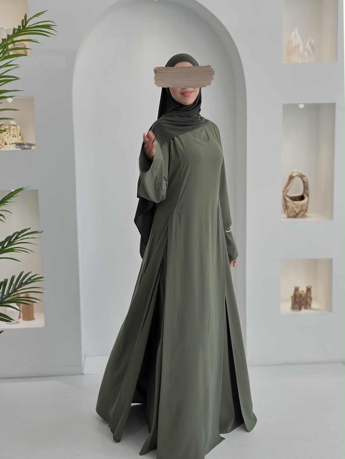 Yeni Model Pantolonlu Takım Haki Şalsız