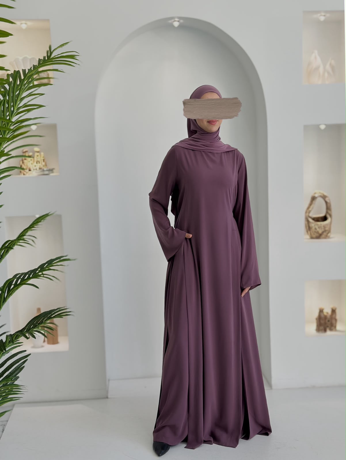 Yeni Model Pantolonlu Takım Lila Şalsız