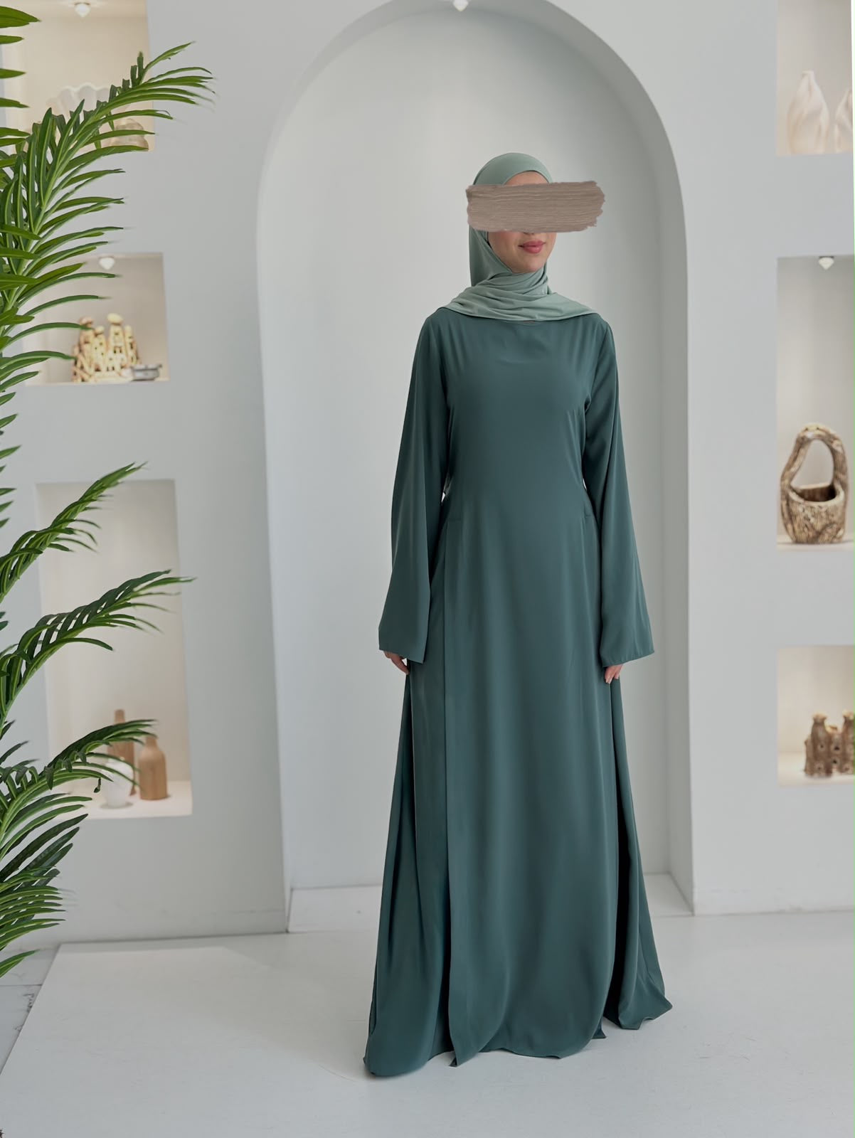 Yeni Model Pantolonlu Takım Su Yeşili Şalsız