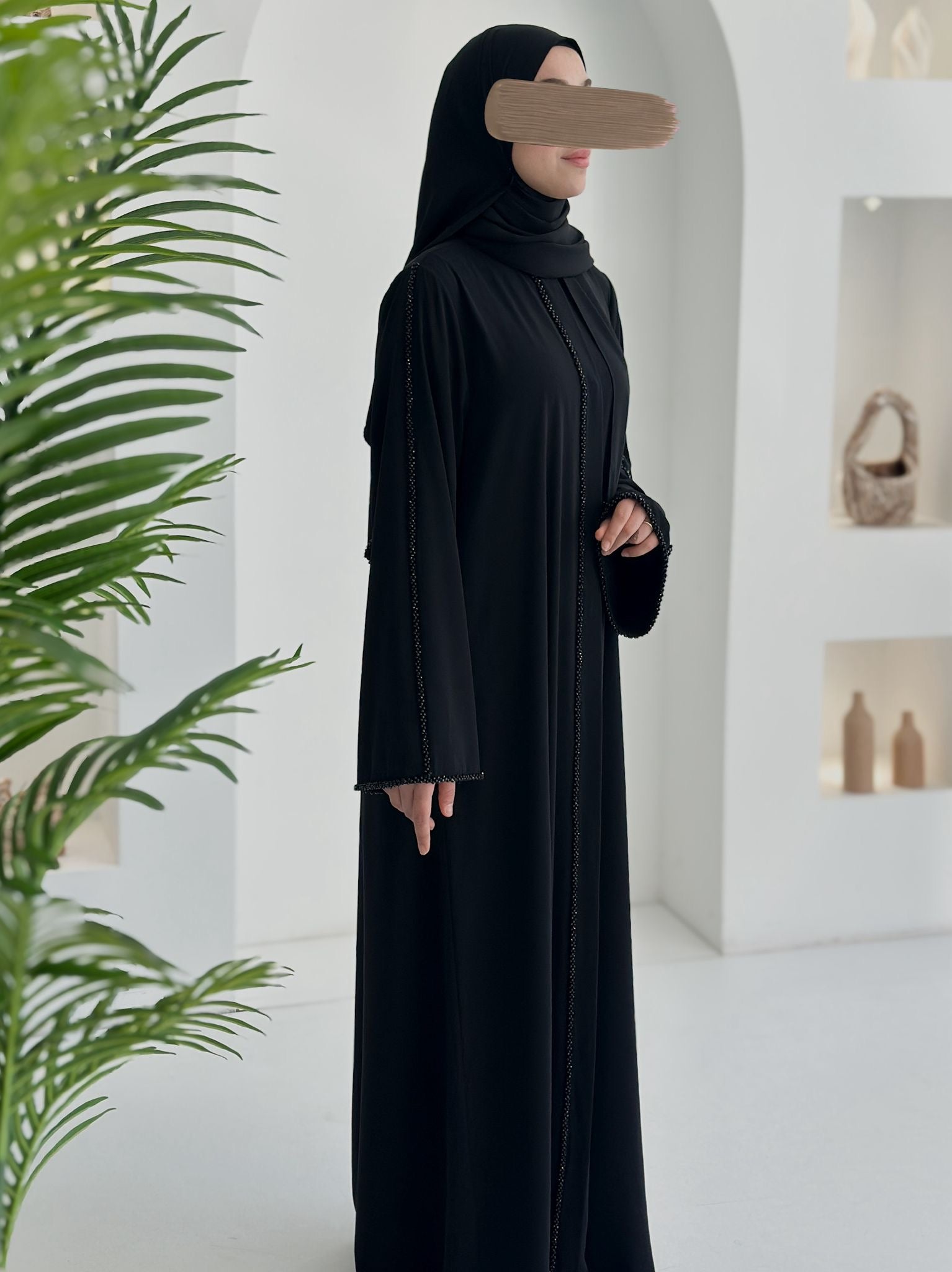 Rüya Abayaya Premium+Şal Siyah