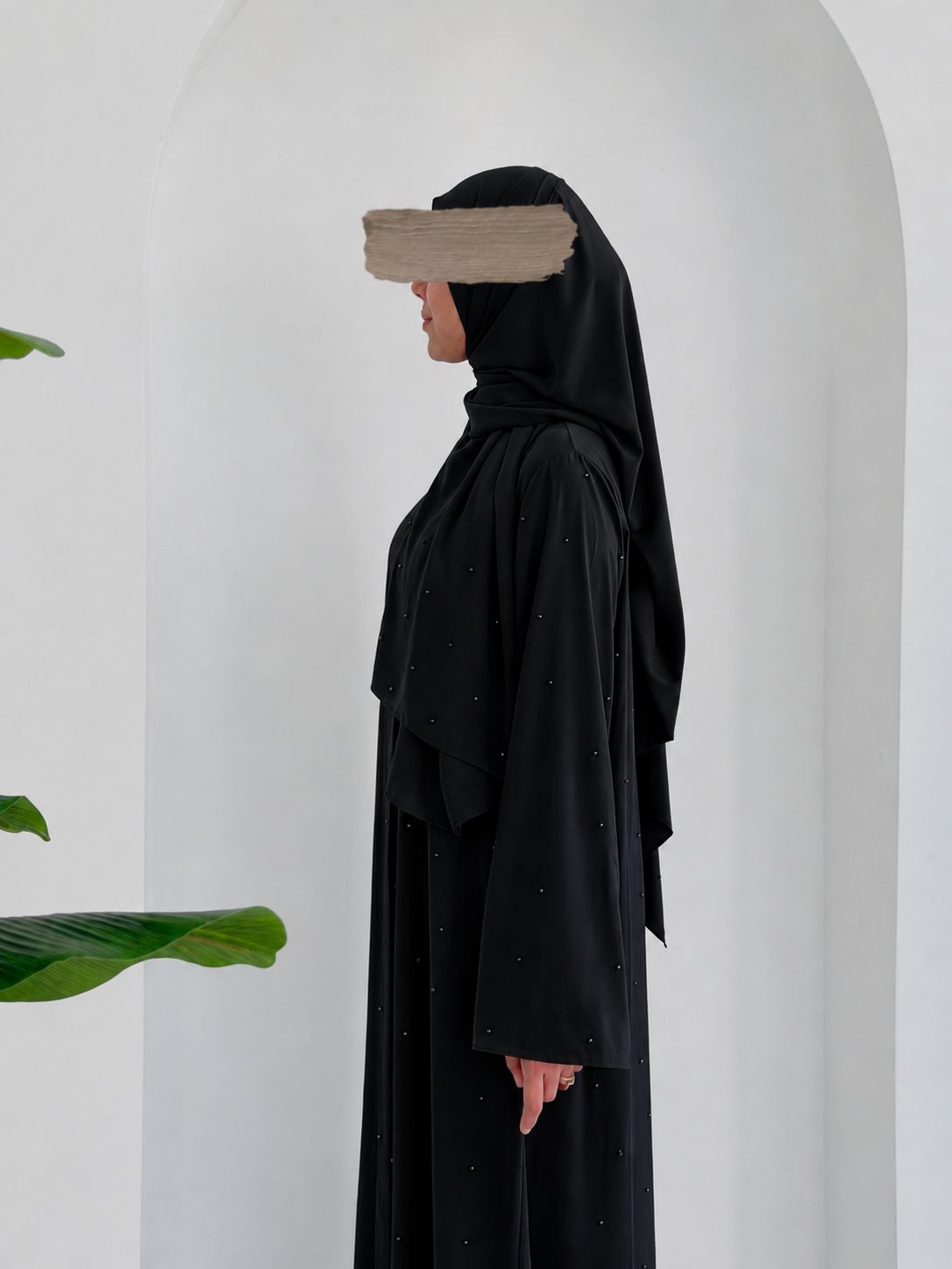Damla Premium Abaya+Şal Siyah