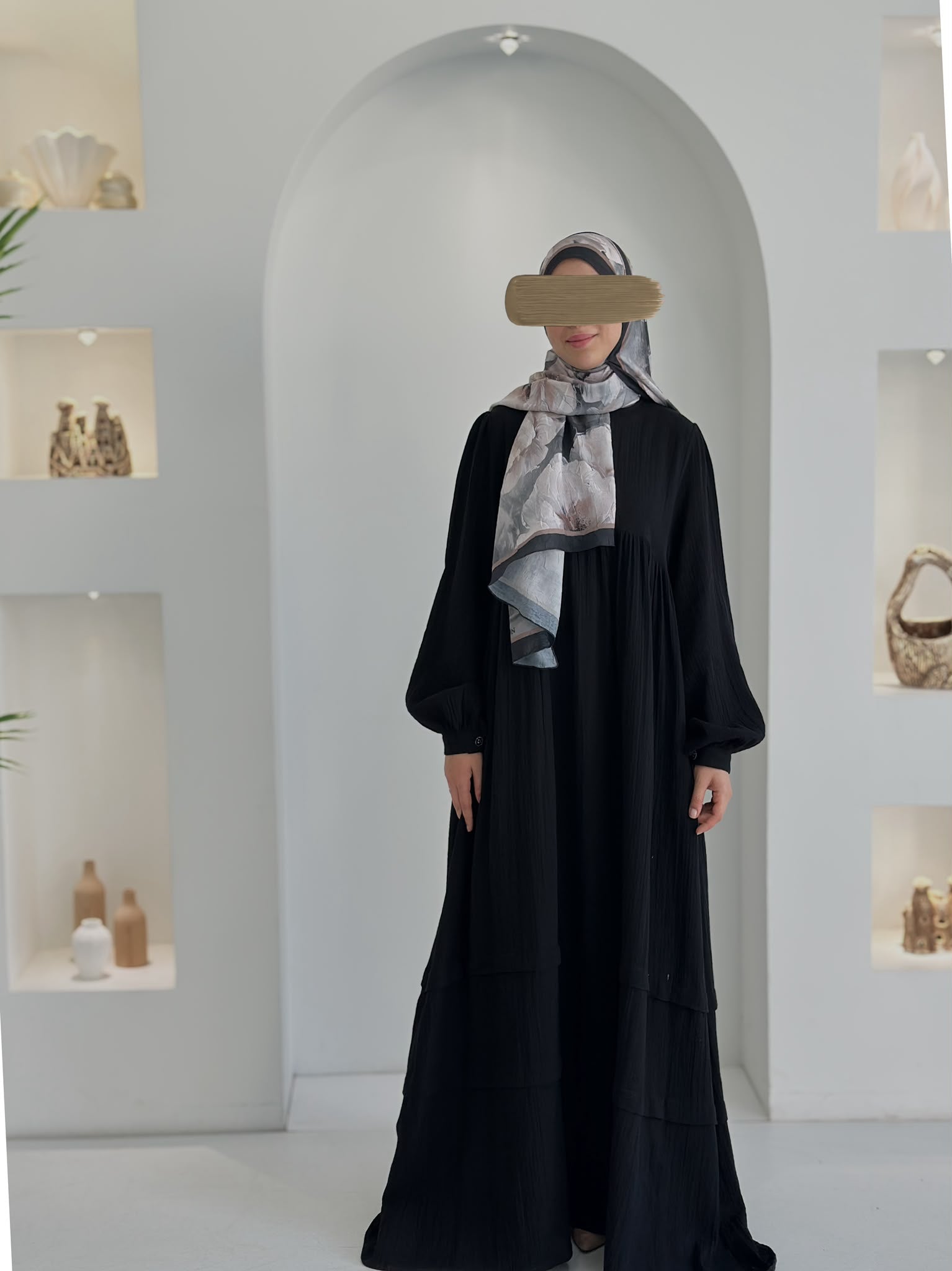 Muslin Farah Siyah+Şal ÖN SİPARİŞ ÜRÜNÜMÜZDÜR