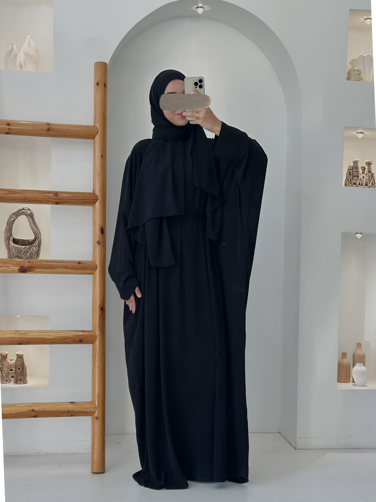 (Tesettüre Denk Güzellik Yoktur) Yarasa Elbise+ Şal