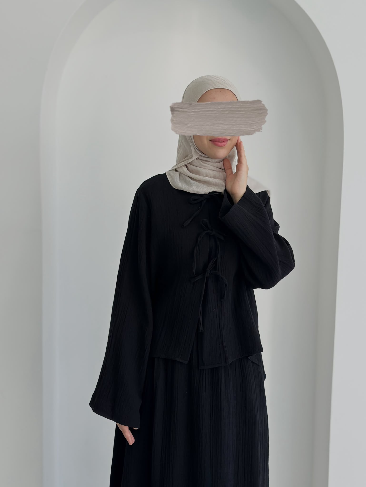Muslin Etek Takım Siyah Şalsız ÖN SİPARİŞ ÜRÜNÜMÜZDÜR