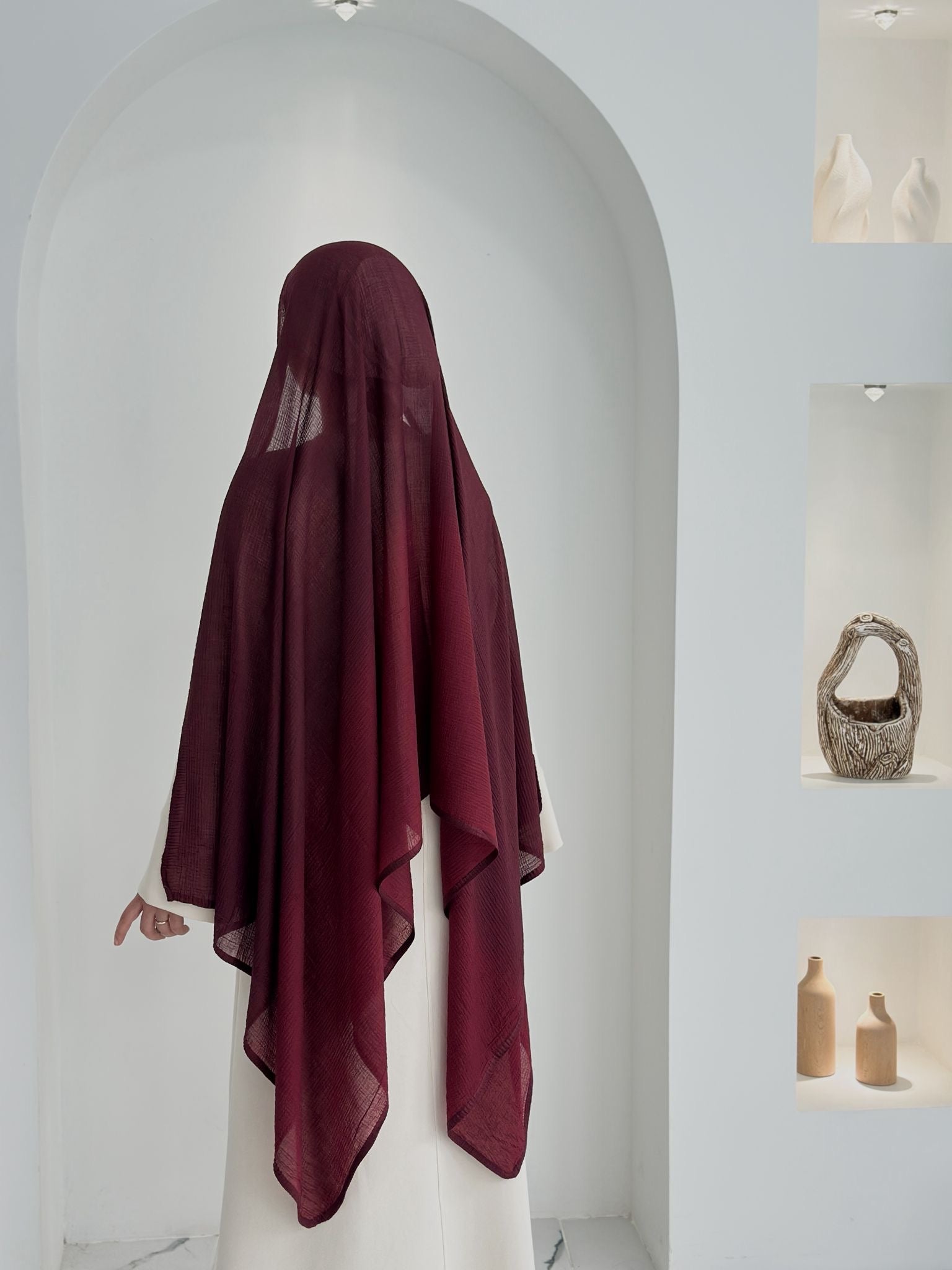 Muslin Degdare Sal İki Ton Bordo