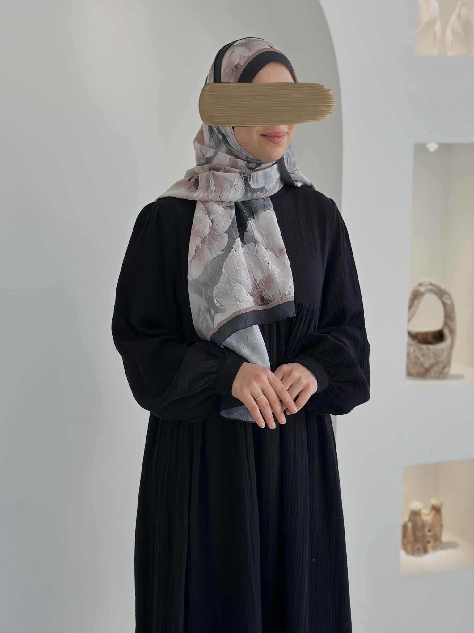 Muslin Farah Siyah+Şal ÖN SİPARİŞ ÜRÜNÜMÜZDÜR
