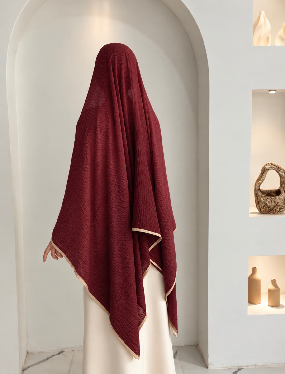 Muslin Şal Bordo
