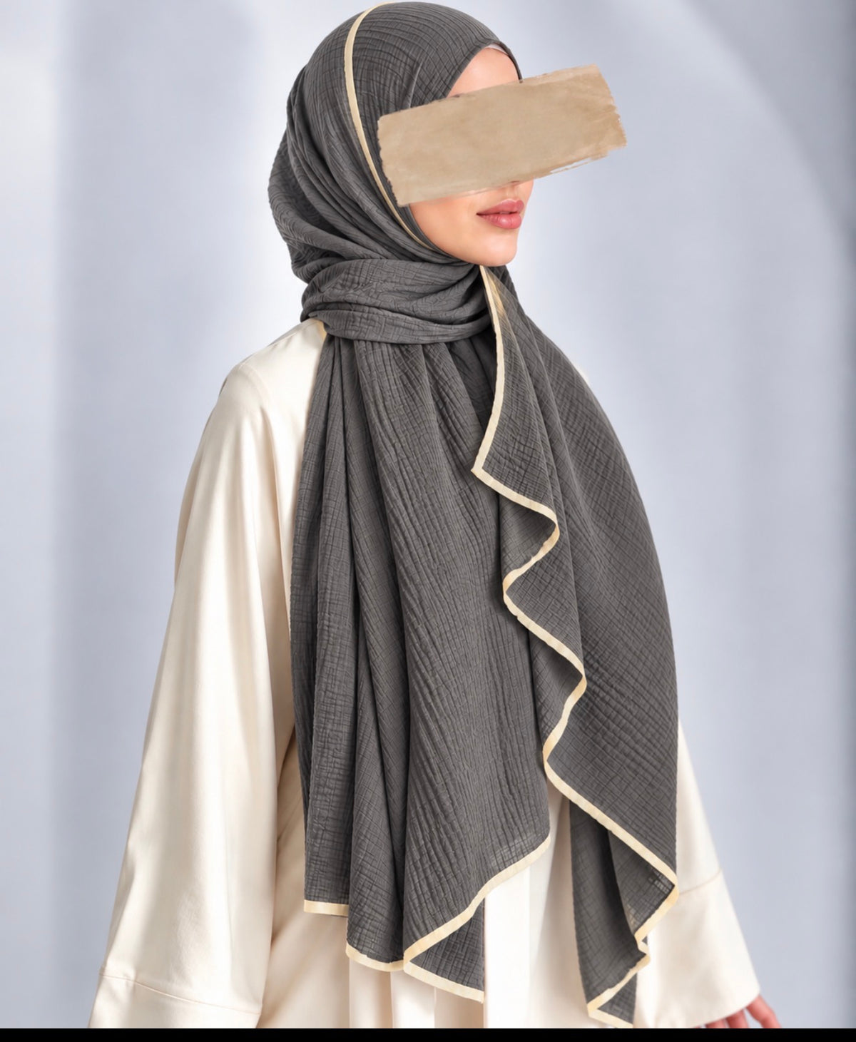 Muslin Gri Krem Biyeli