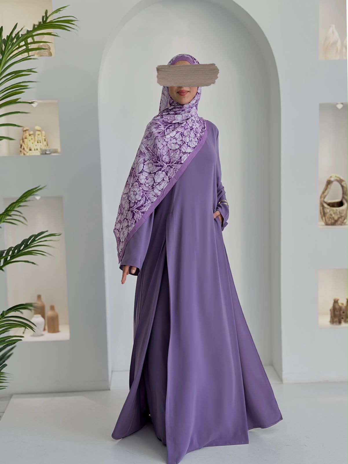 Yeni Model Pantolonlu Takım leylak Şalsız