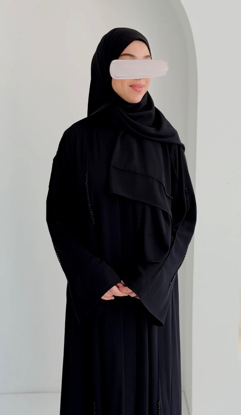 Başak Premium Abaya Takım-Siyah
