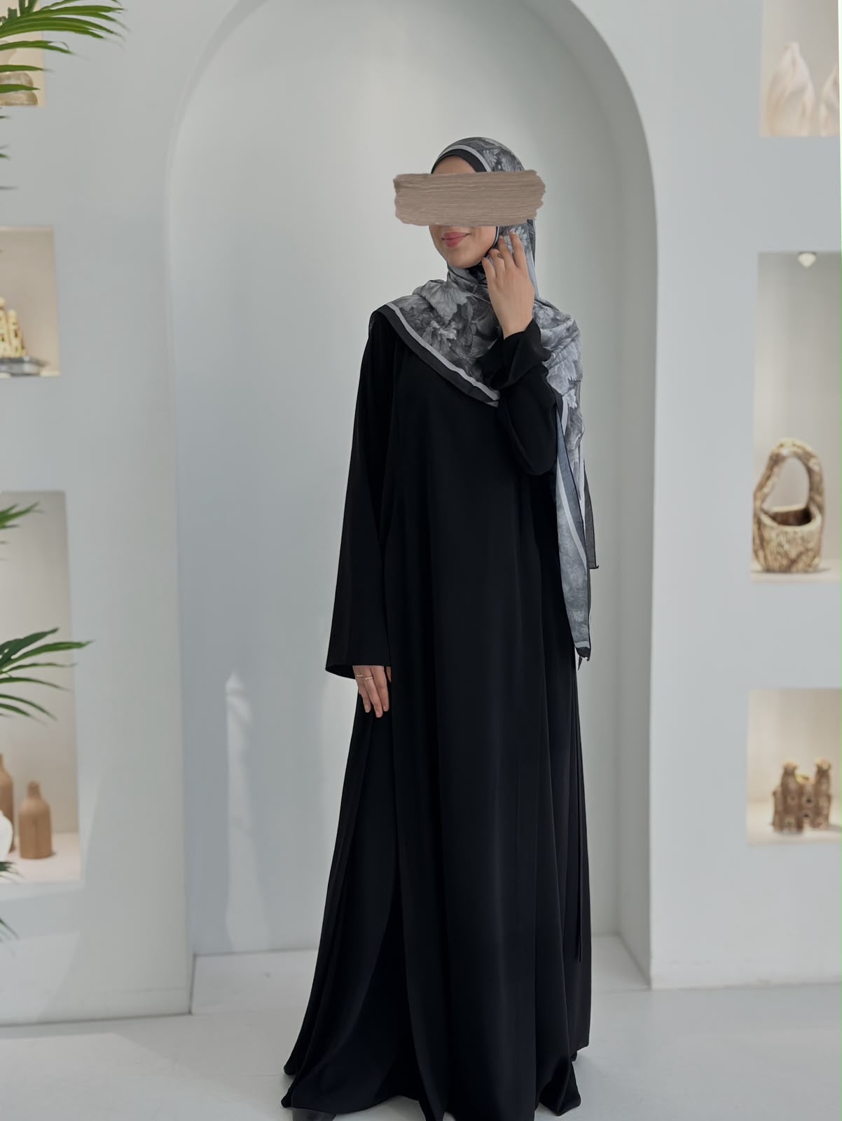 Yeni Model Pantolonlu Takım Siyah Şalsız
