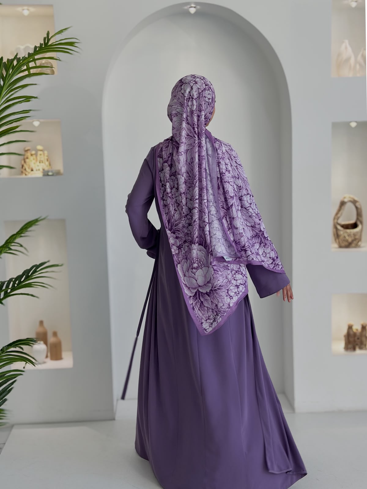 Yeni Model Pantolonlu Takım leylak Şalsız