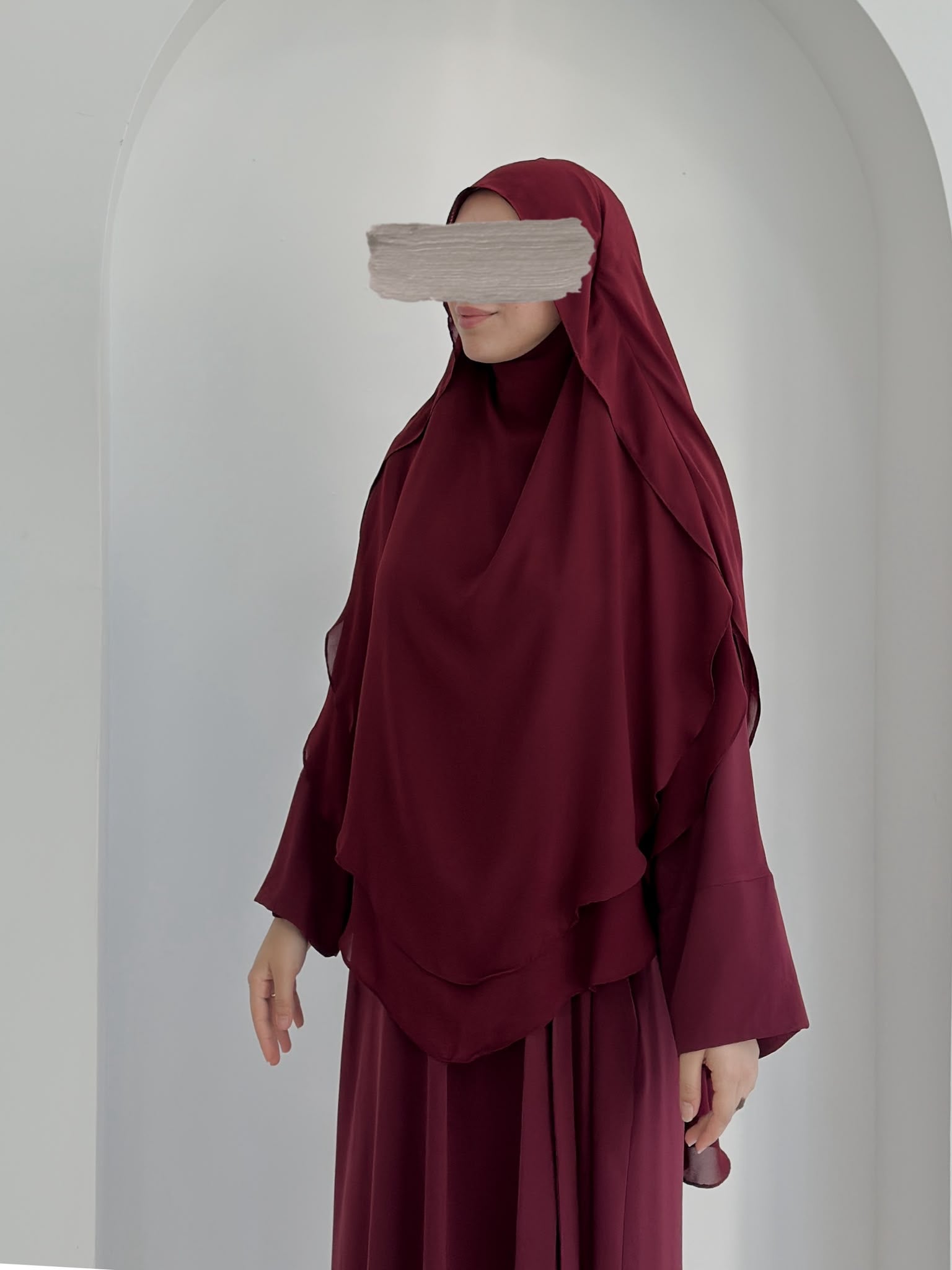 Asya Gölgeli Suudi İpek Sufle Bordo (Uzun) ÖN SİPARİŞ ÜRÜNÜMÜZDÜR