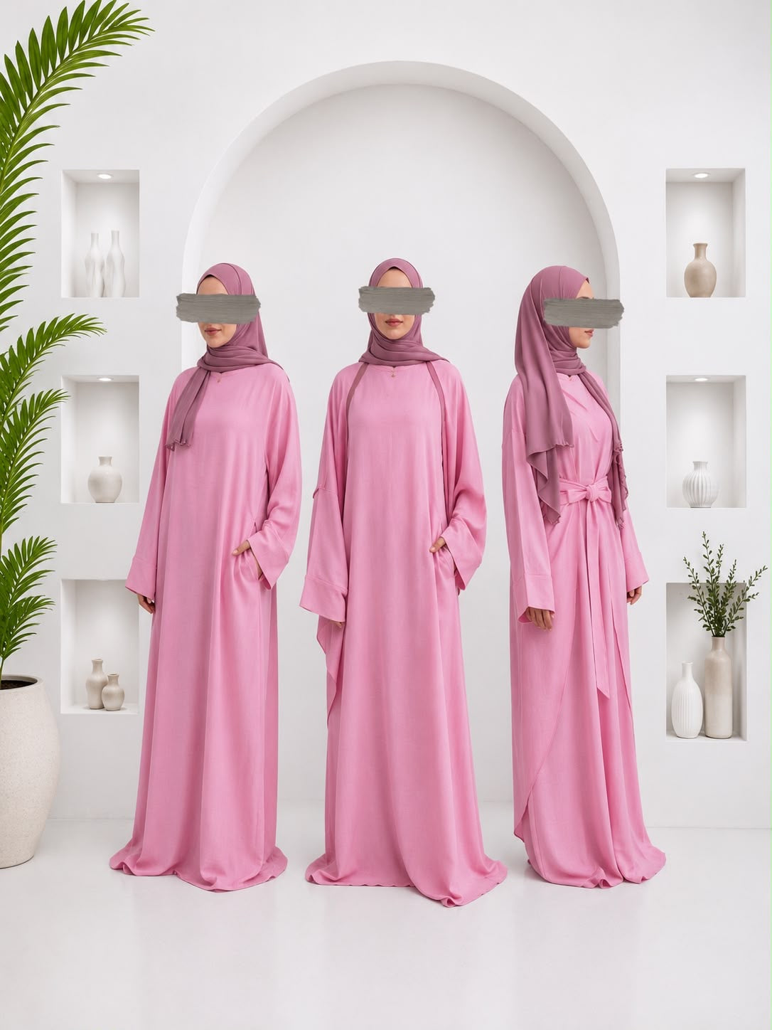 Keten Poreolu Elbise Pembe ÖN SİPARİŞ ÜRÜNÜMÜZDÜR