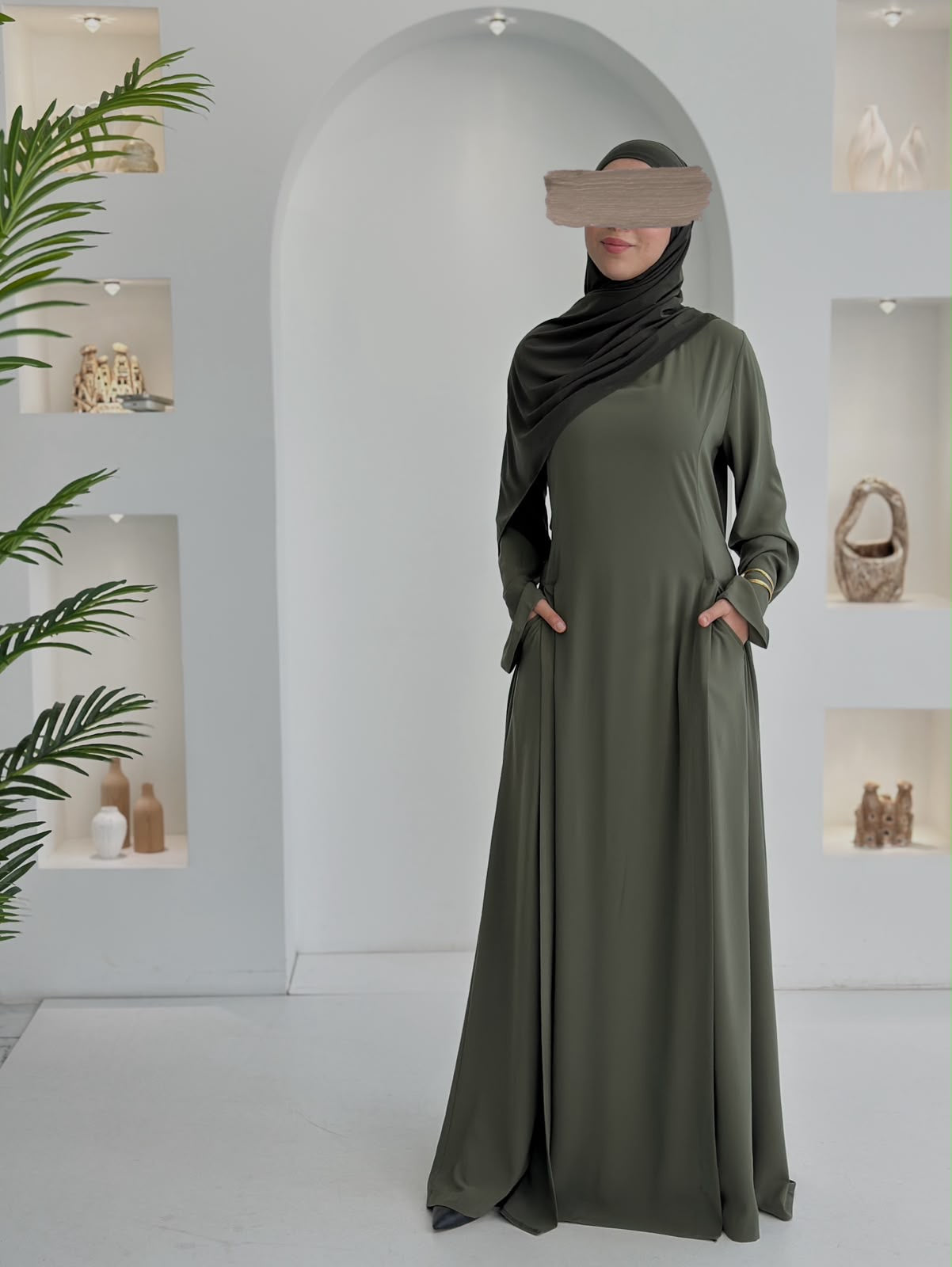 Yeni Model Pantolonlu Takım Haki Şalsız
