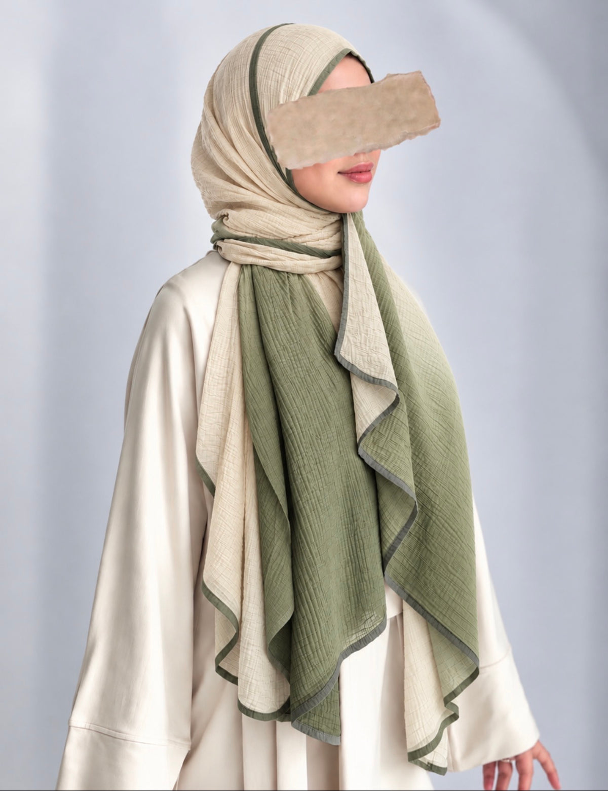 Muslin Degdare Yeşil Krem