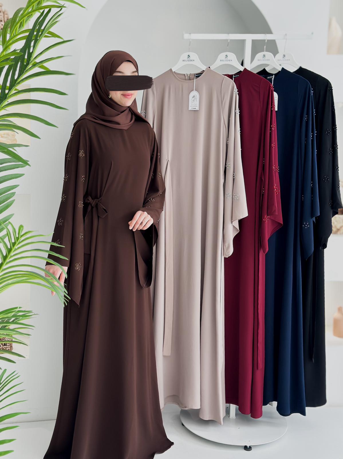 Beliz Papatya Taşlı Bej+Şal