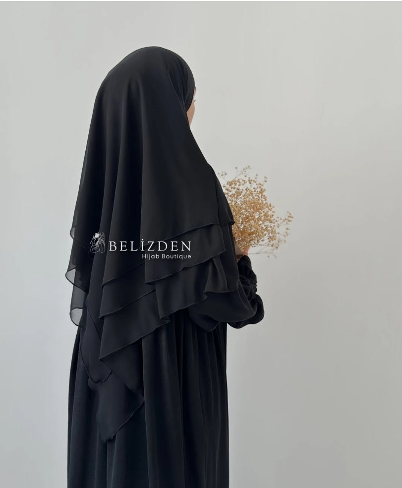 Şifon Sufle Siyah
