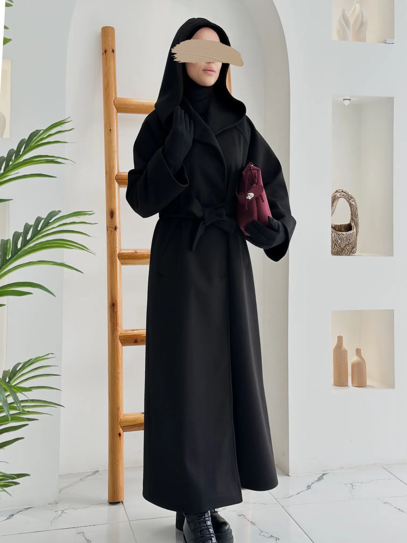 Kaban Kapşonlu Siyah