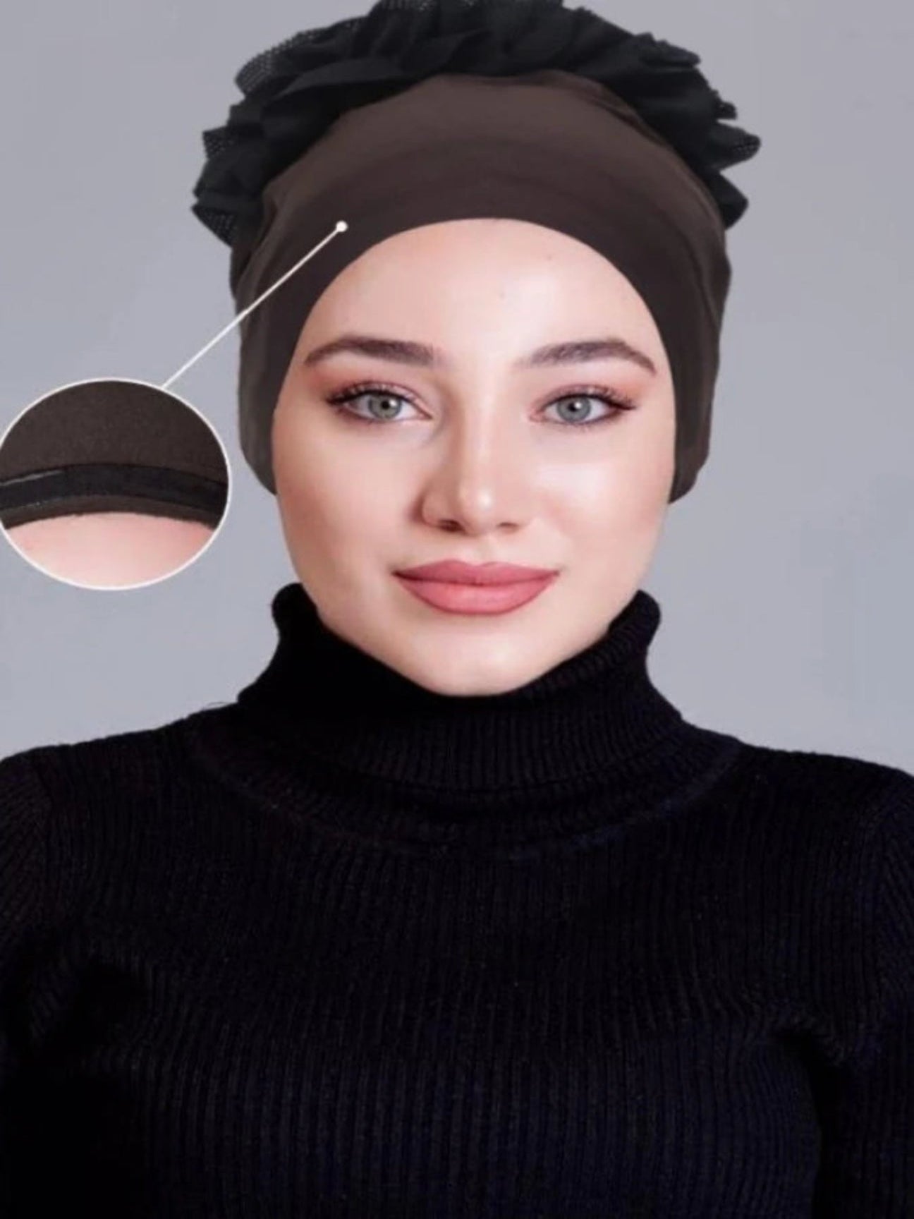 Püsküllü Kaymaz Bone Kahve