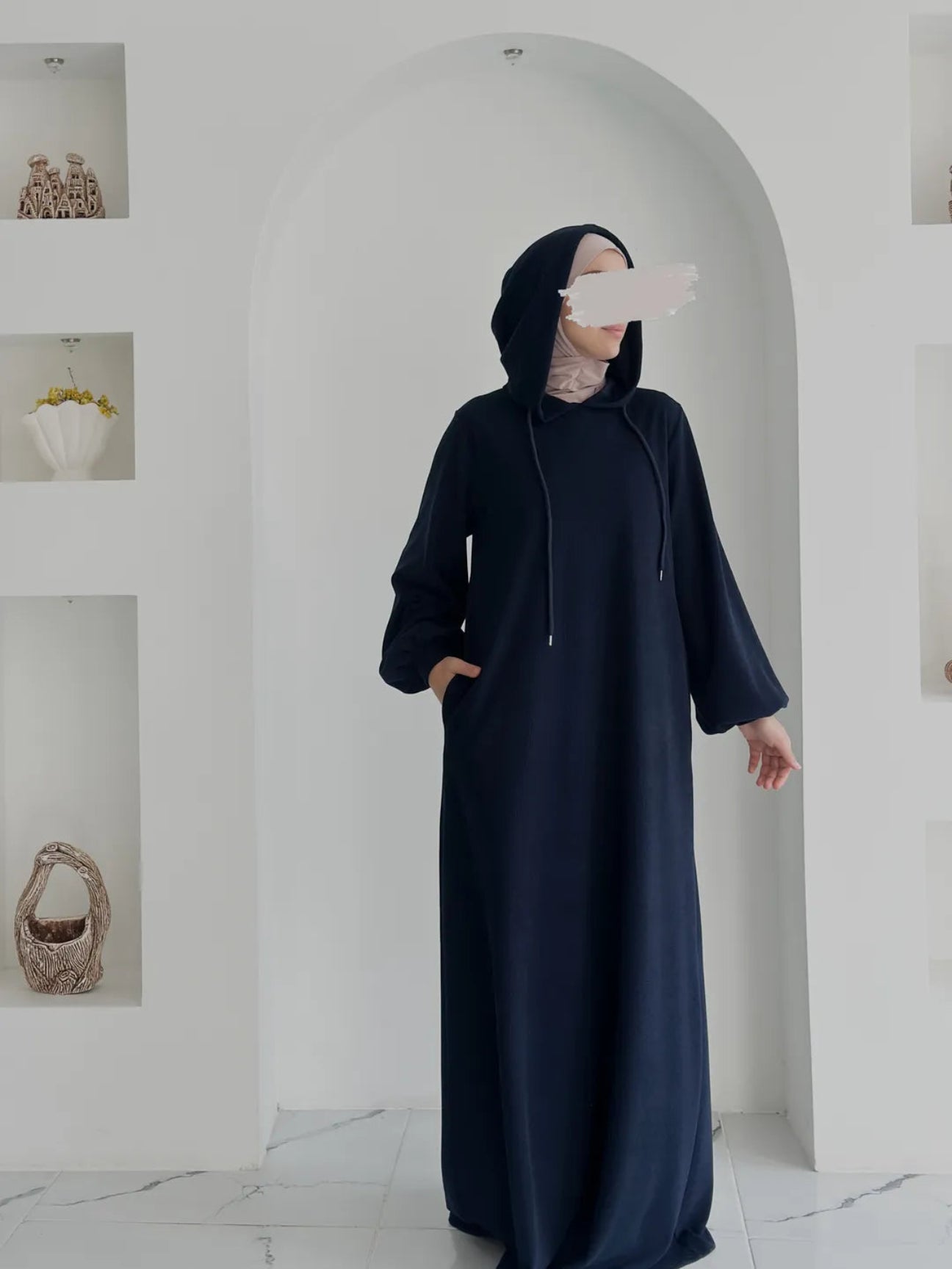 Fitilli Kapşonlu Lacivert