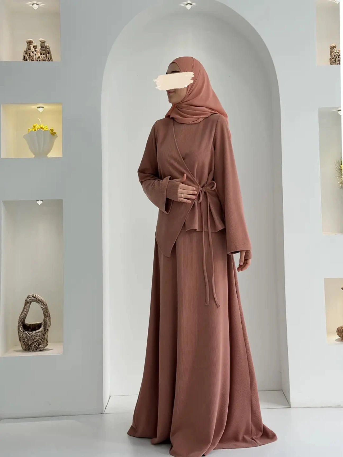 Roza Etekli Takım Pudra