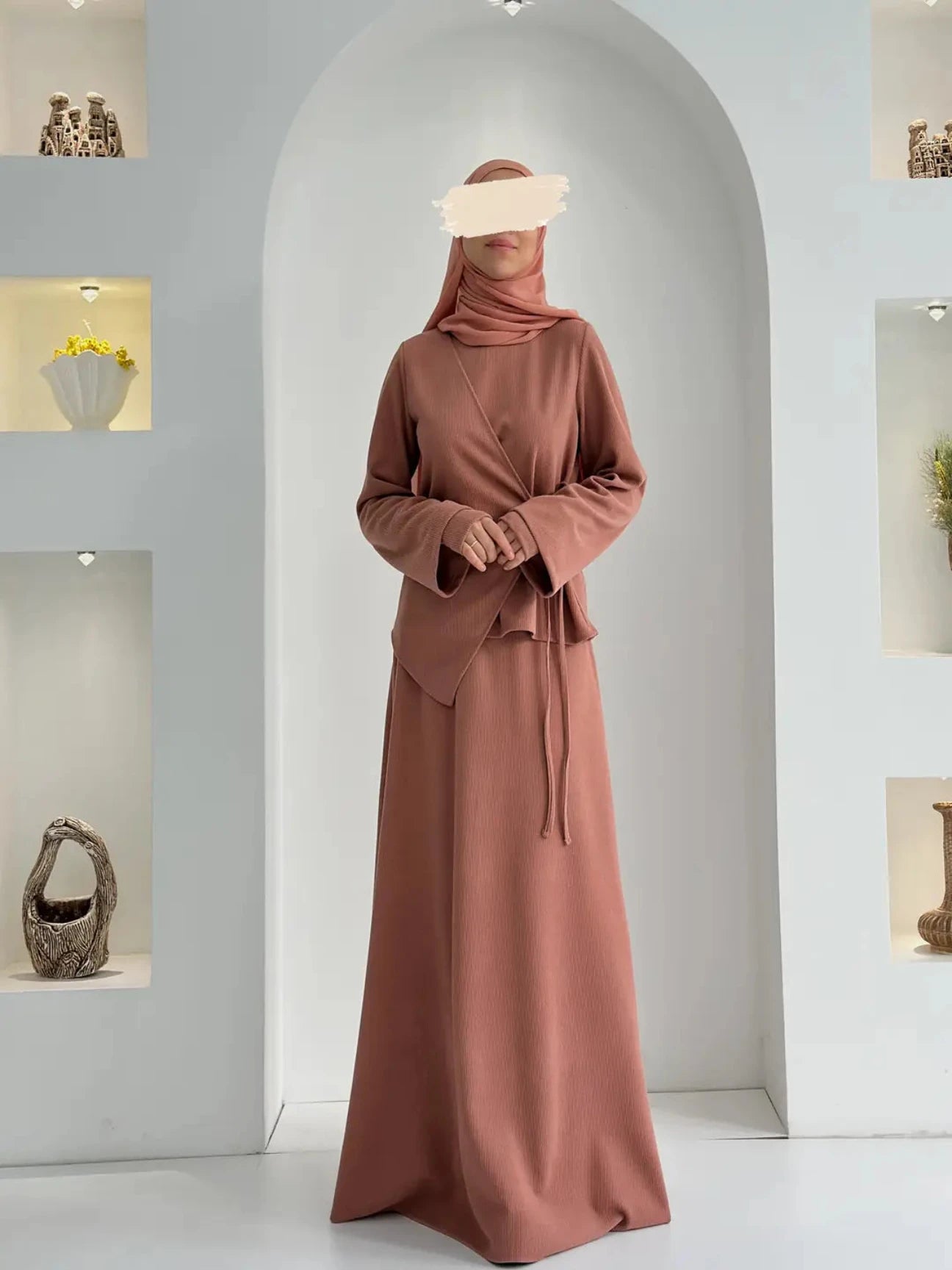 Roza Etekli Takım Pudra