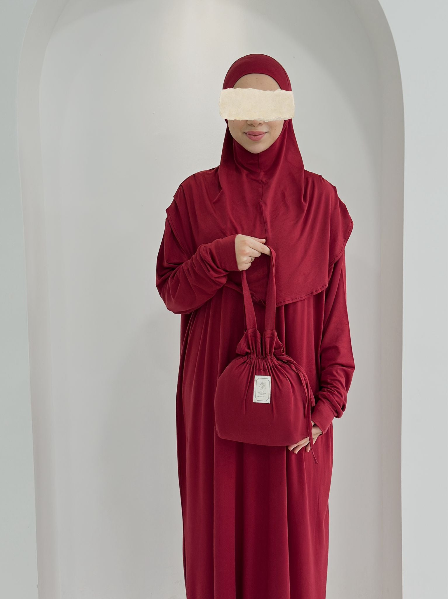 Pamuk Boneli Namaz Elbisesi Bordo ÖN SİPARİŞ ÜRÜNÜMÜZDÜR
