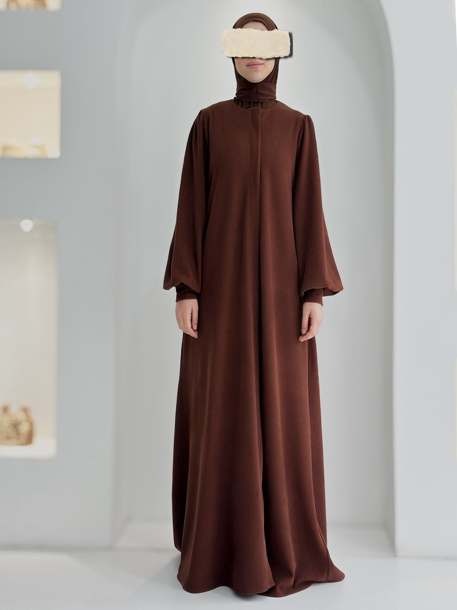 Fitilli Ferace +Atkı Kahverengi ÖN SİPARİŞ ÜRÜNÜMÜZDÜR