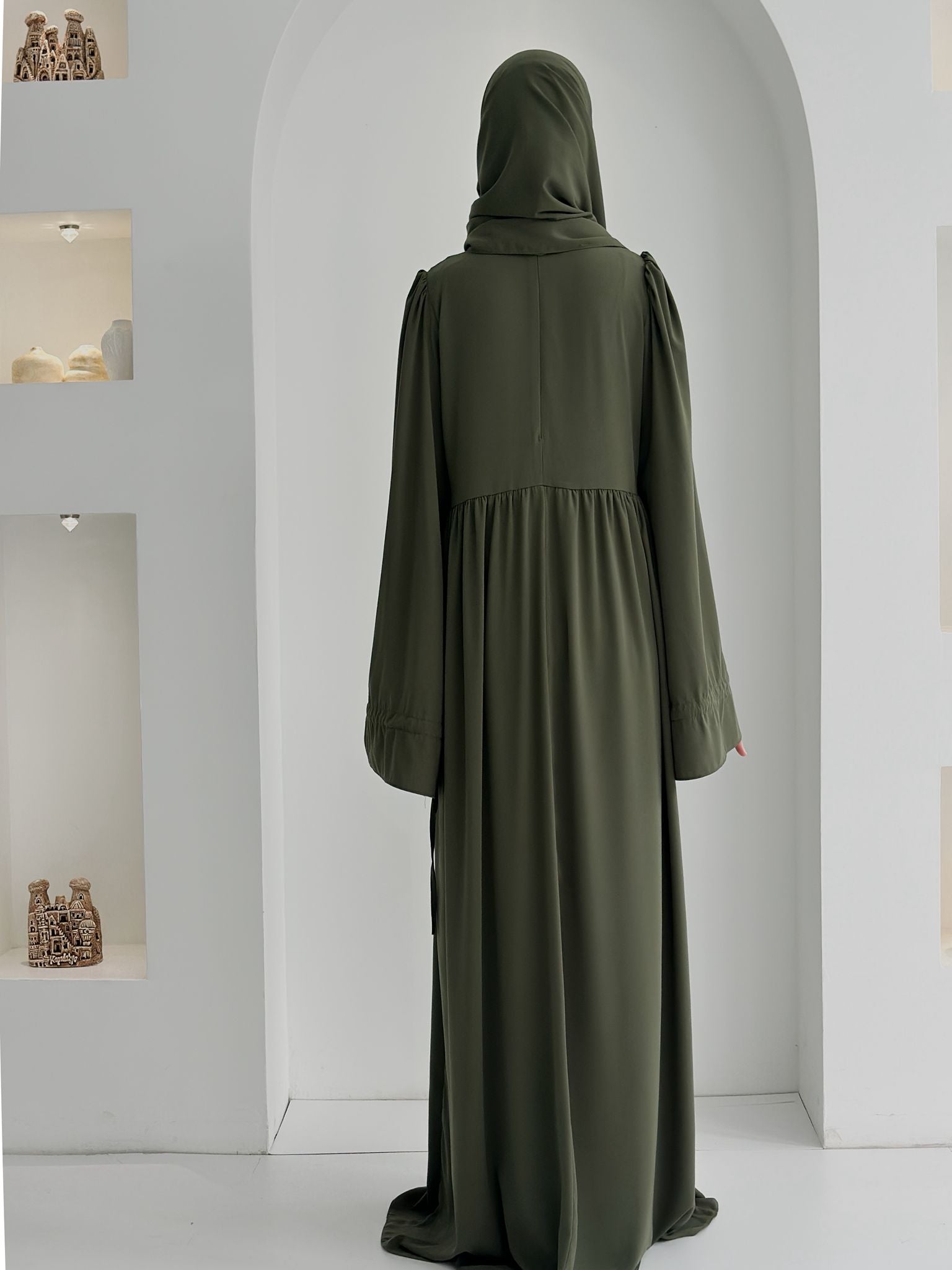 Buğlem Elbise+Şal Haki ÖN SİPARİŞ ÜRÜNÜMÜZDÜR