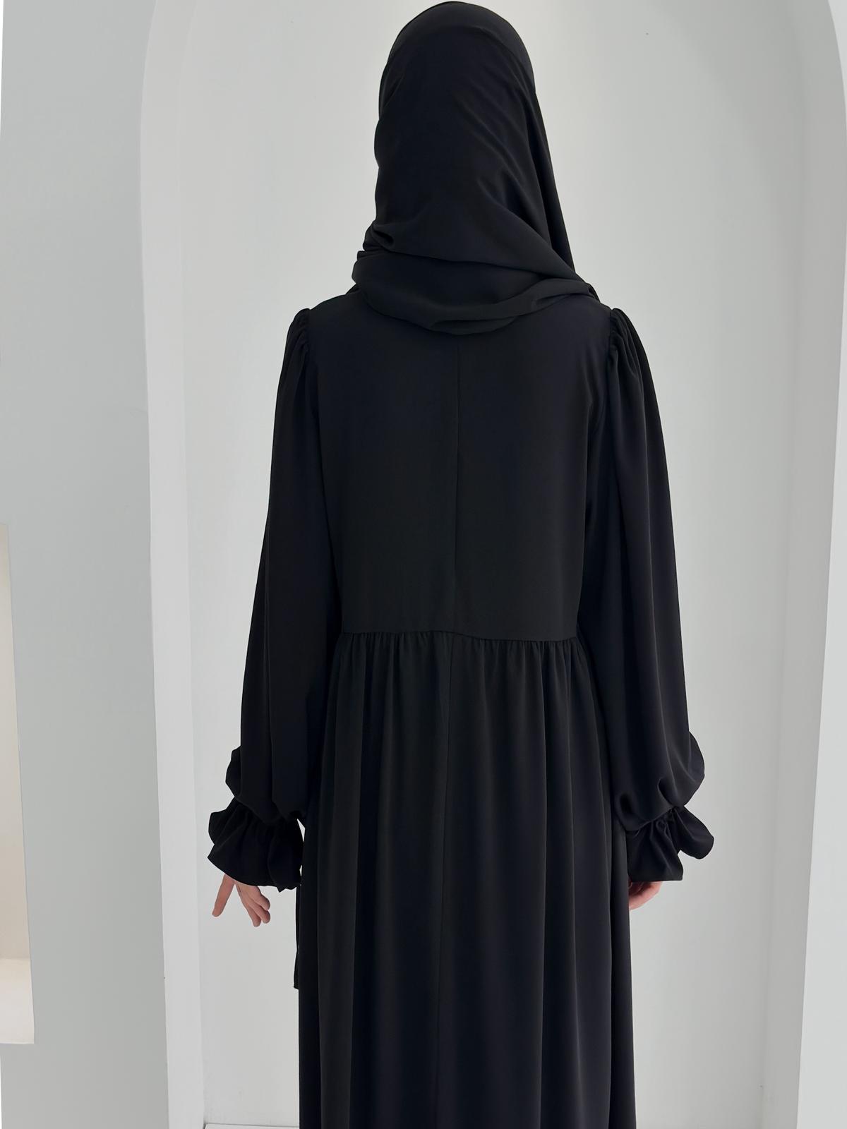 Buğlem Elbise+Şal Siyah ÖN SİPARİŞ ÜRÜNÜMÜZDÜR