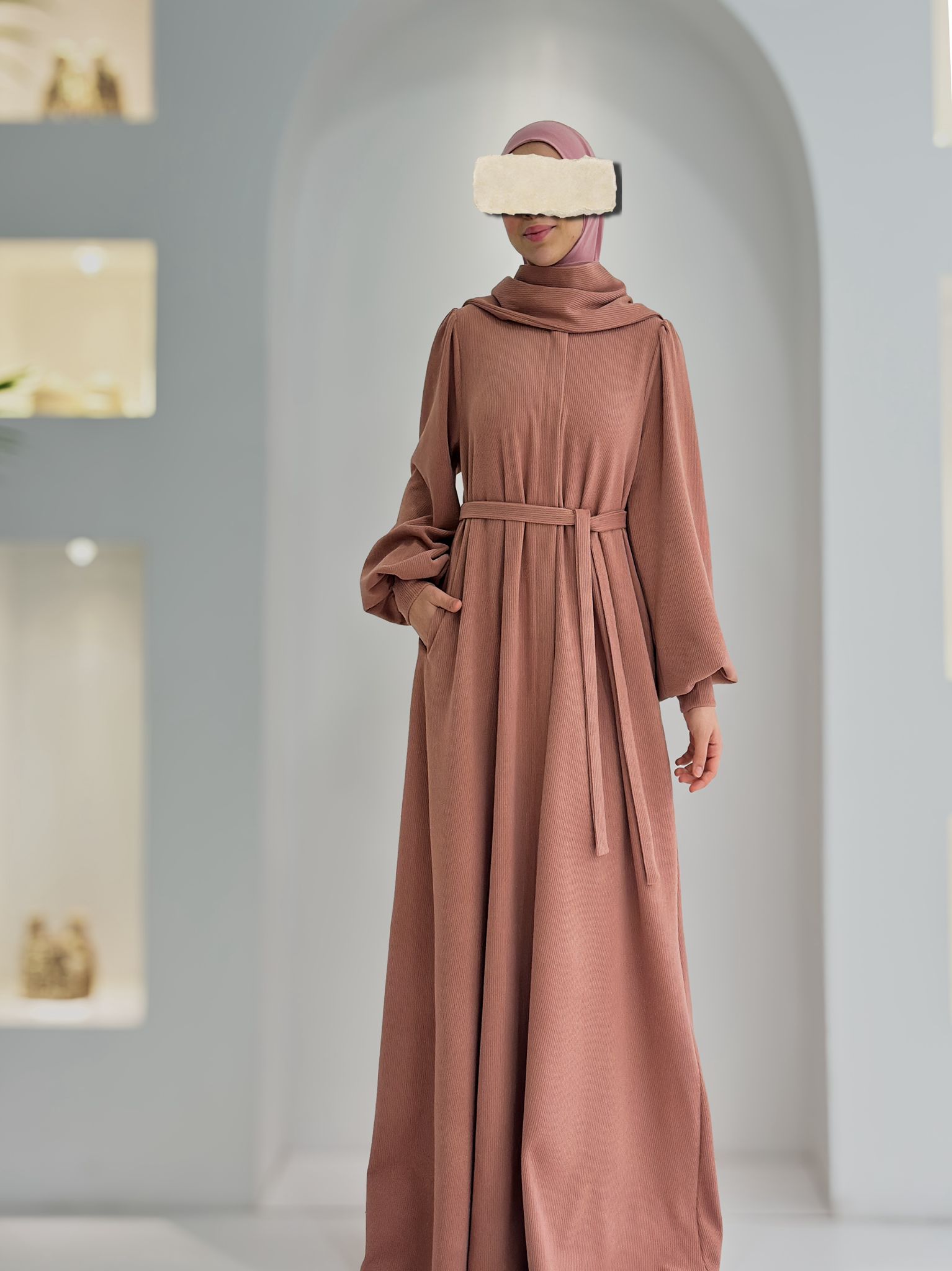 Fitilli Ferace +Atkı Pudra ÖN SİPARİŞ ÜRÜNÜMÜZDÜR