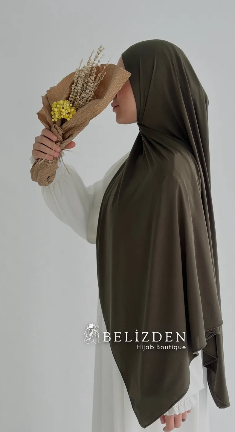 Premium Jersey Şal Düz Haki