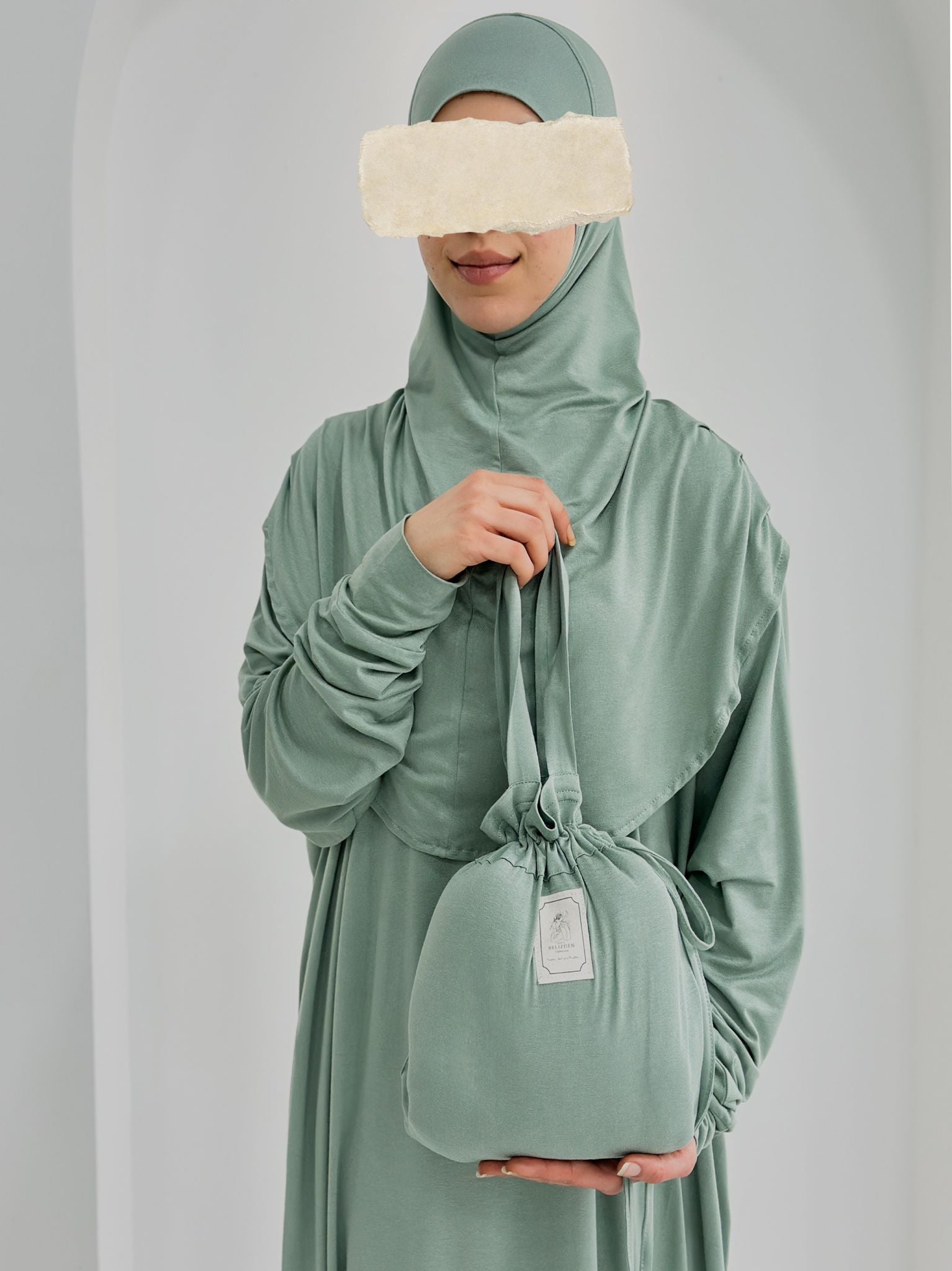 Pamuk Boneli Namaz Elbisesi Su Yeşil ÖN SİPARİŞ ÜRÜNÜMÜZDÜR