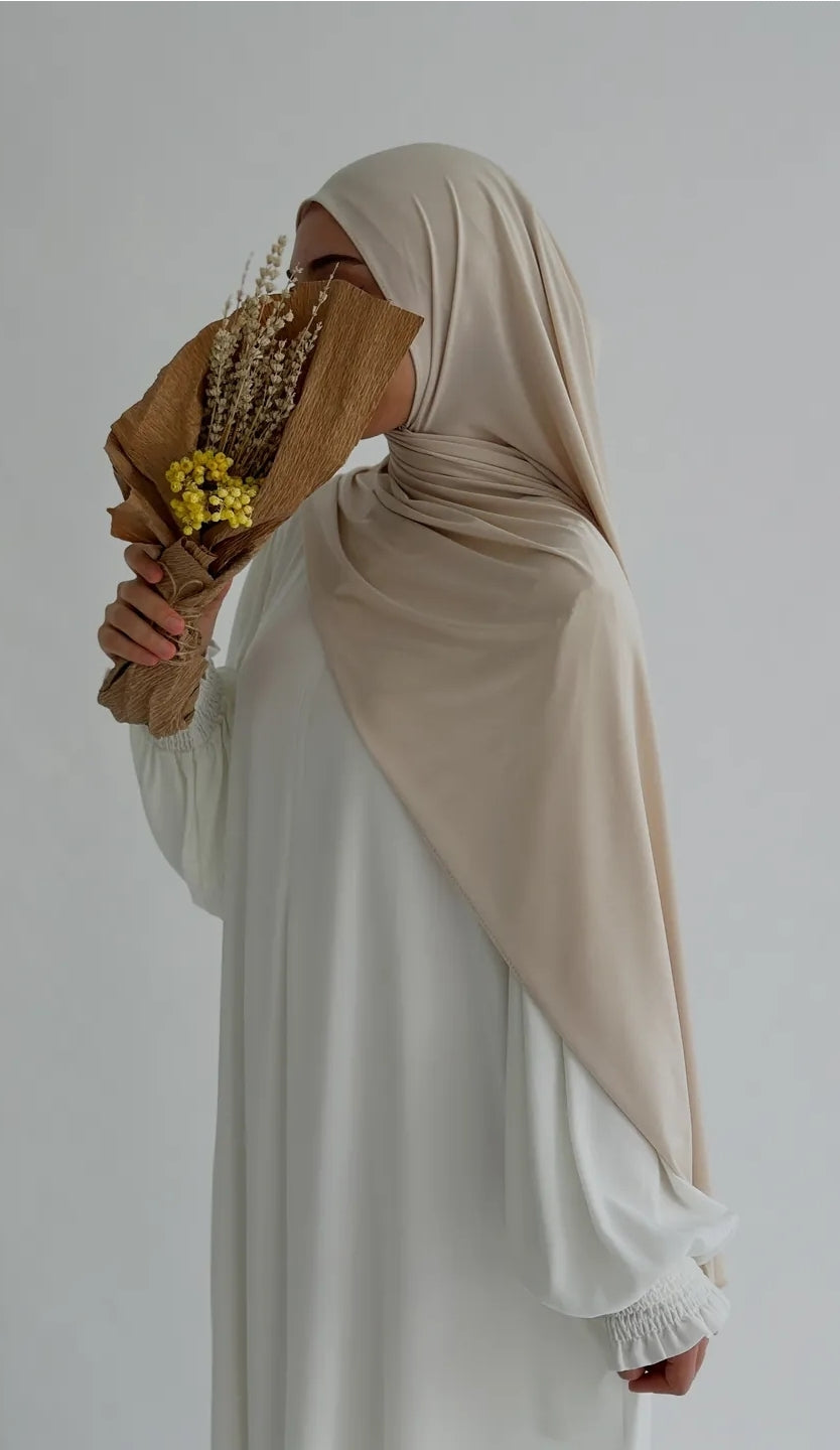 Premium jersey Şal Düz Krem