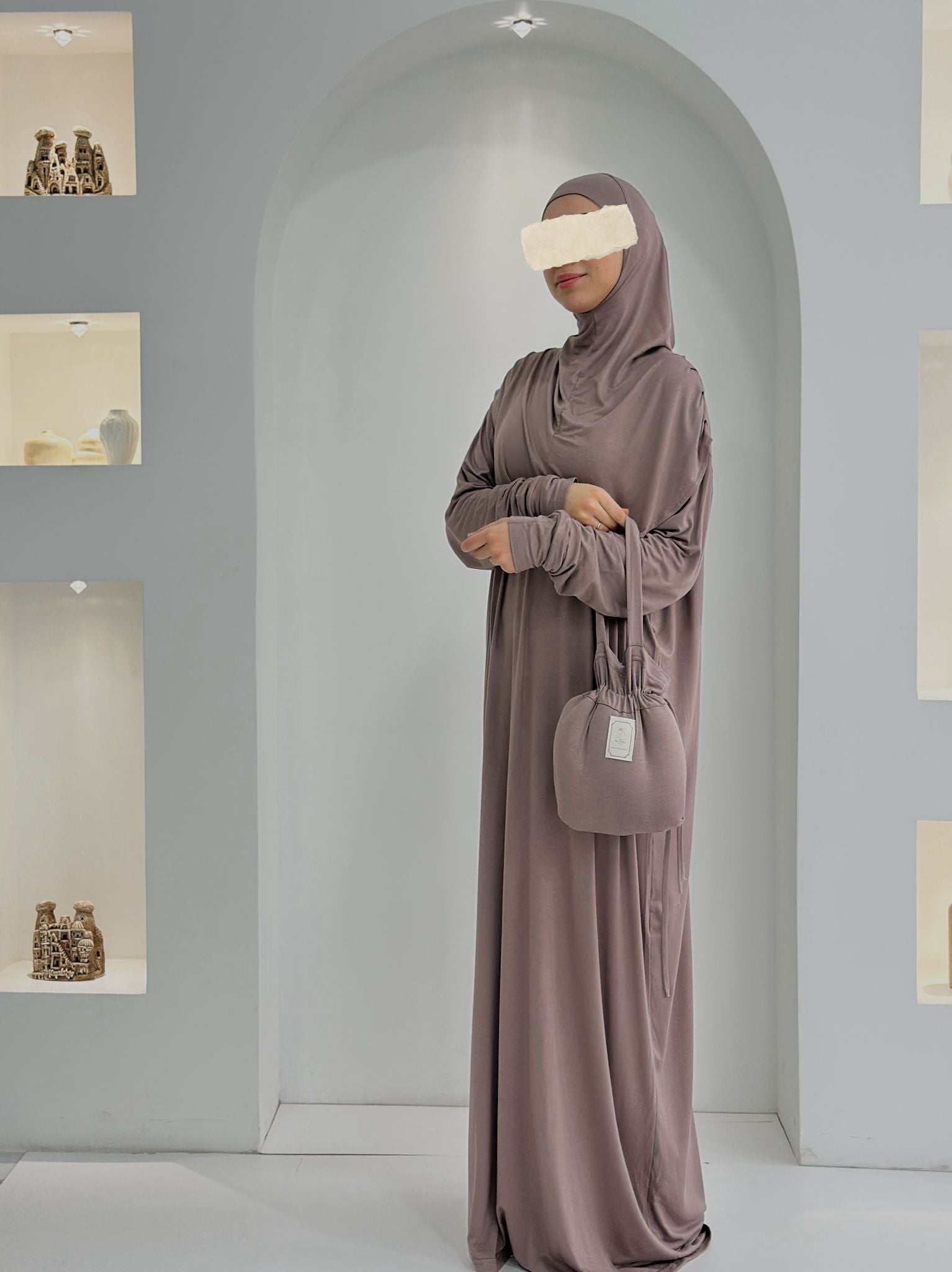 Pamuk Boneli Namaz Elbisesi Vizon ÖN SİPARİŞ ÜRÜNÜMÜZDÜR