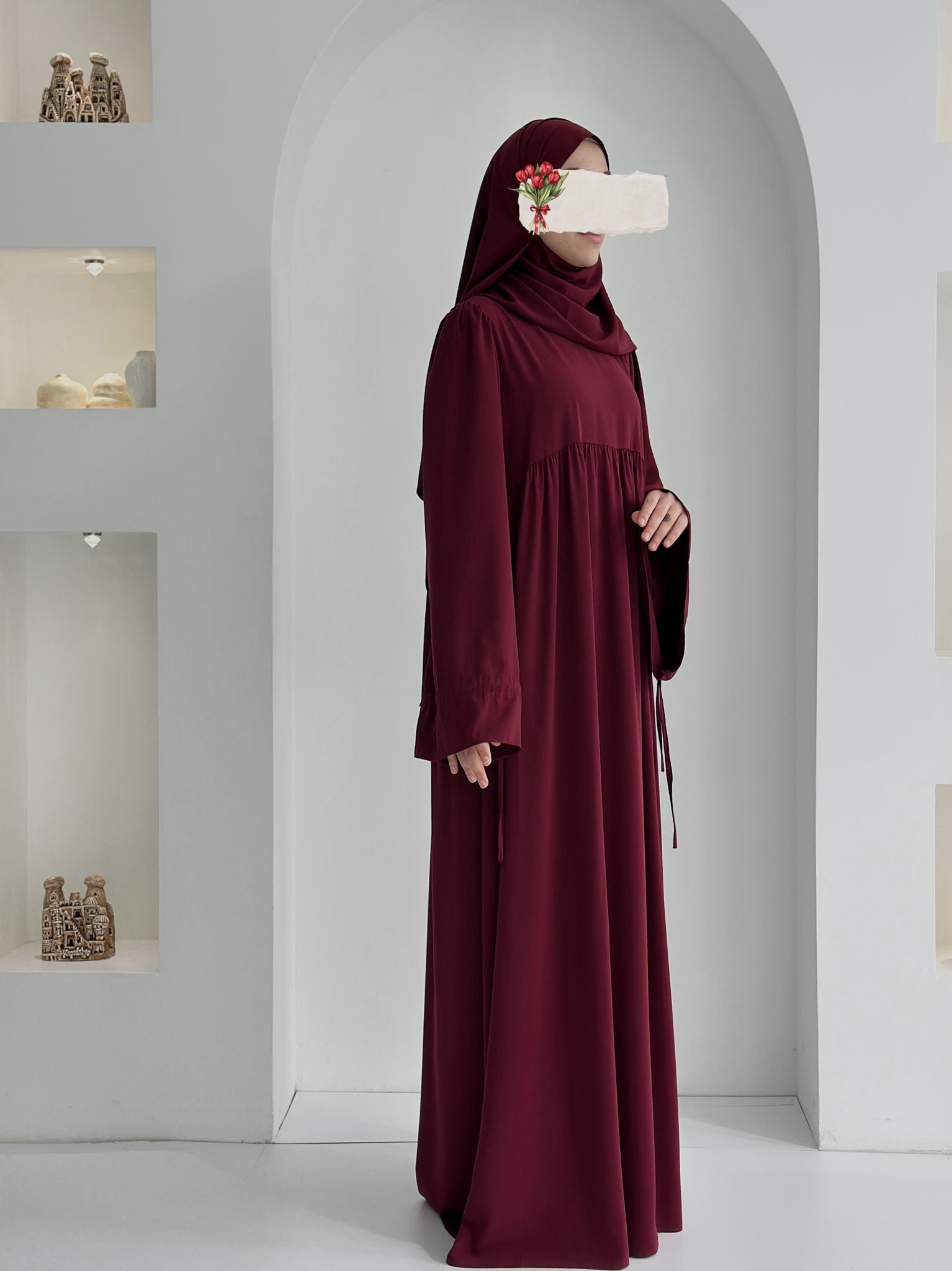 Buğlem Elbise+Şal Bordo ÖN SİPARİŞ ÜRÜNÜMÜZDÜR