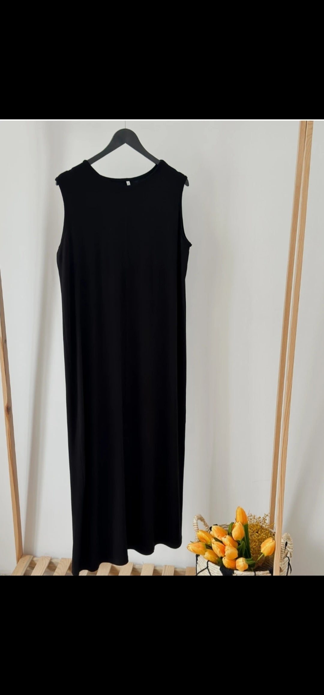 100%Pamuklu İçlik Kolsuz Siyah