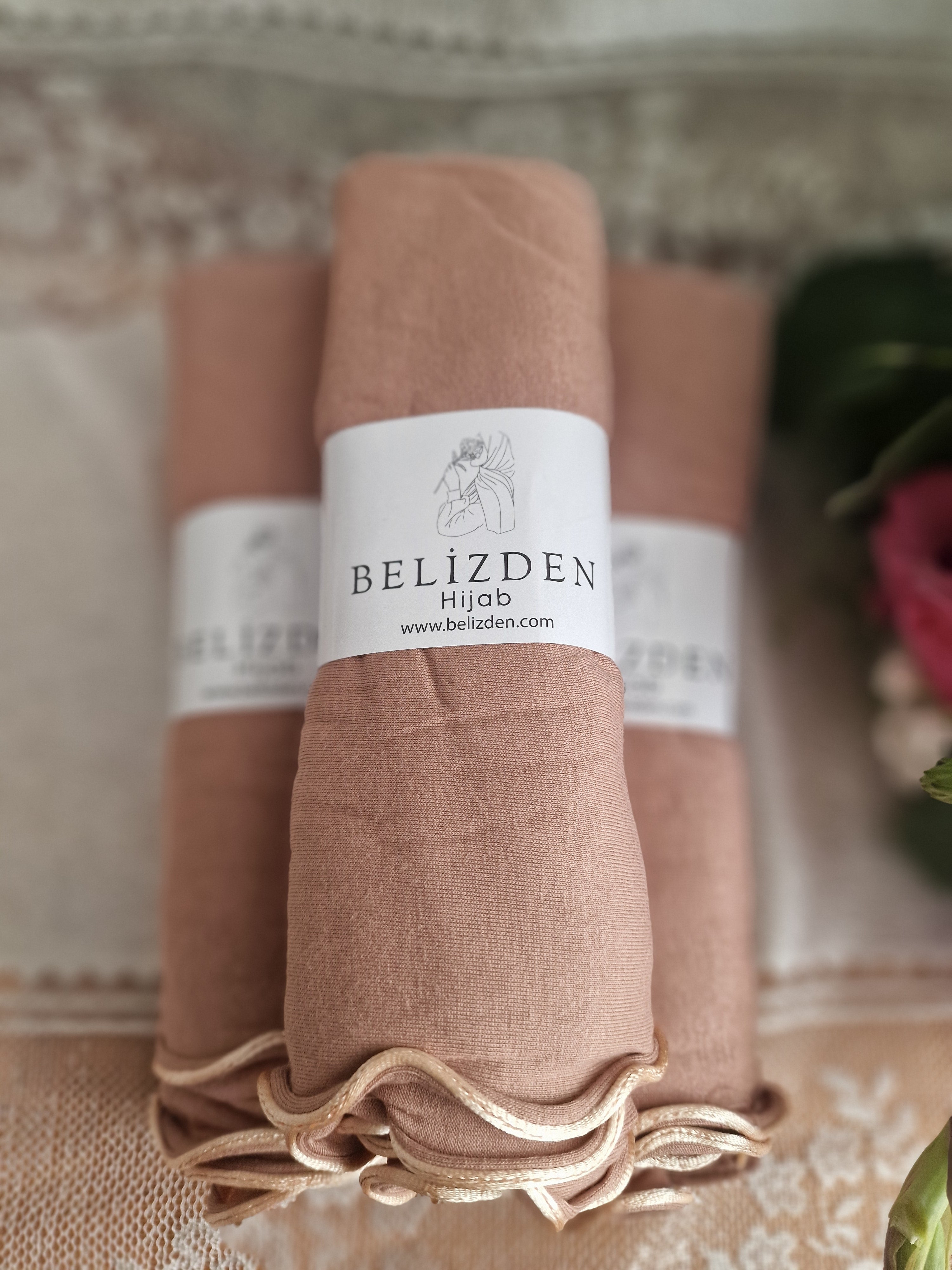 Kıvrık Penye Şal Koyu Somon