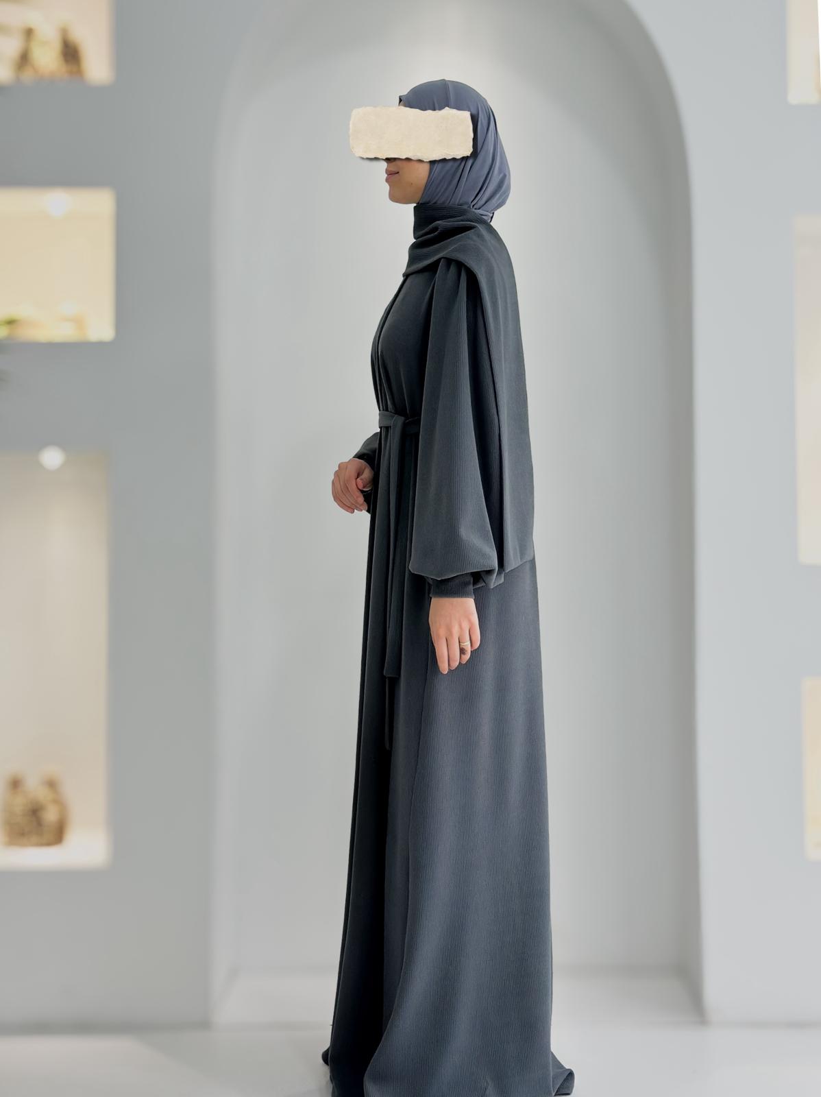 Fitilli Ferace +Atkı Antrasit ÖN SİPARİŞ ÜRÜNÜMÜZDÜR