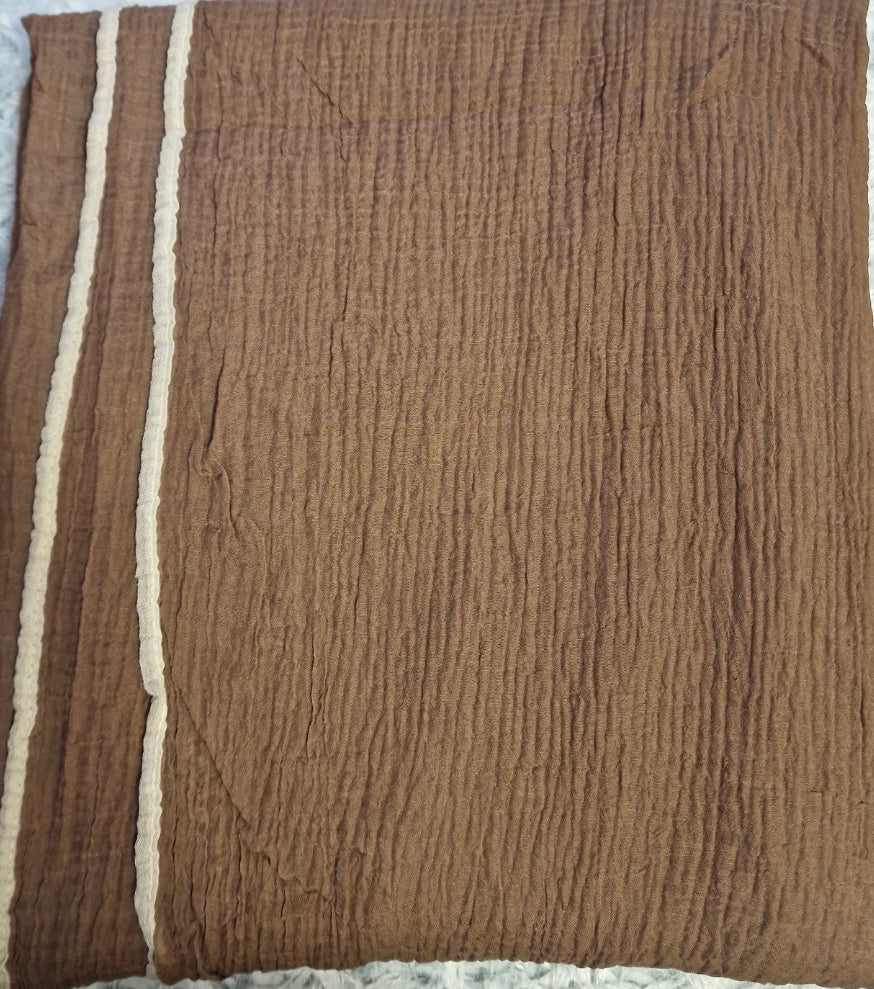 Muslin Şal Koyu Vizon (200×97)