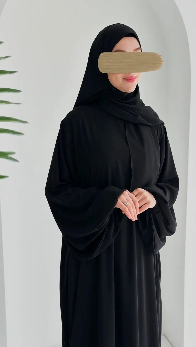 Elif Büyük Beden +Şal Siyah ÖN SİPARİŞ ÜRÜNÜMÜZDÜR (48/56 Beden Aralığı)