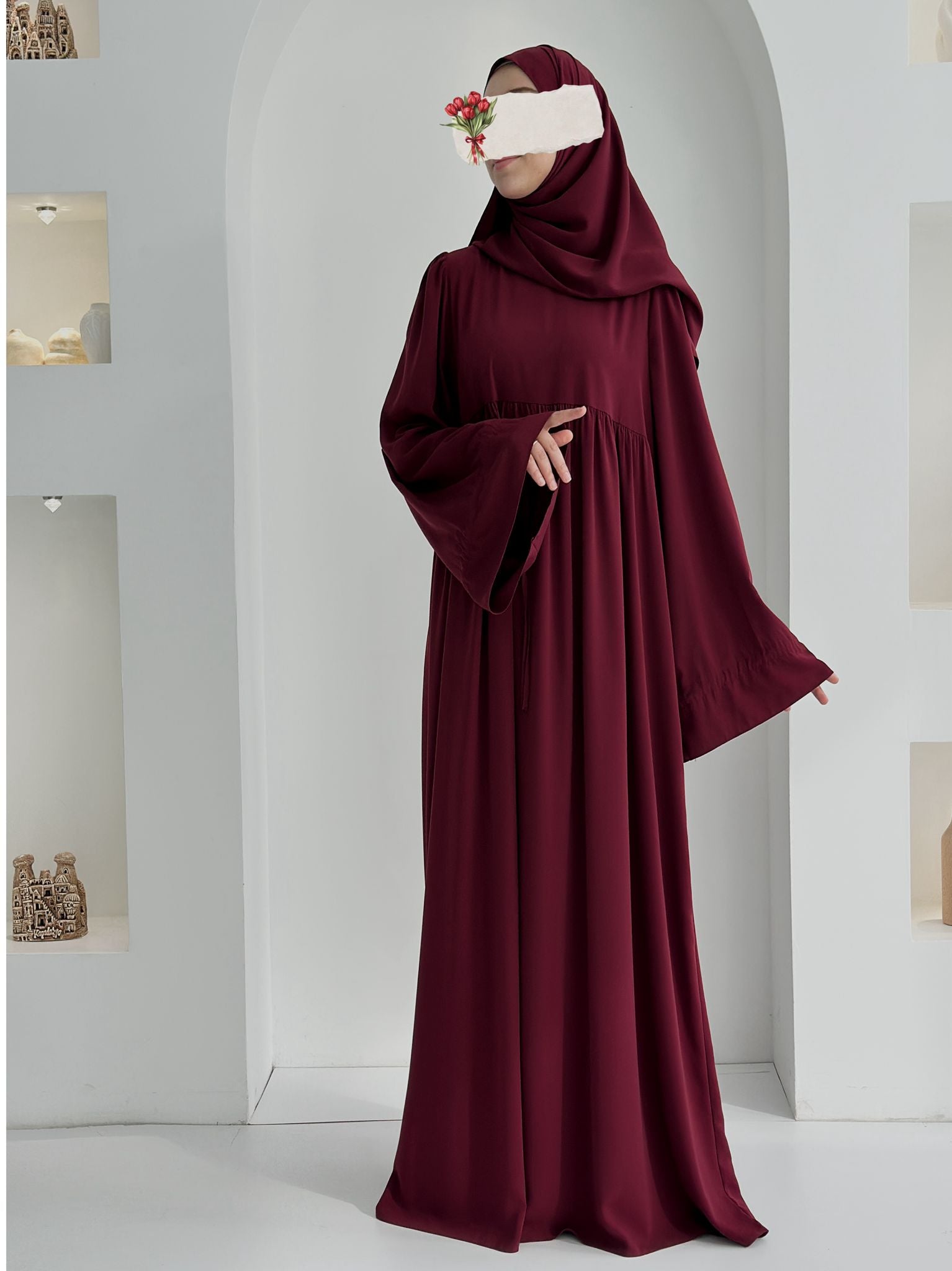 Buğlem Elbise+Şal Bordo ÖN SİPARİŞ ÜRÜNÜMÜZDÜR