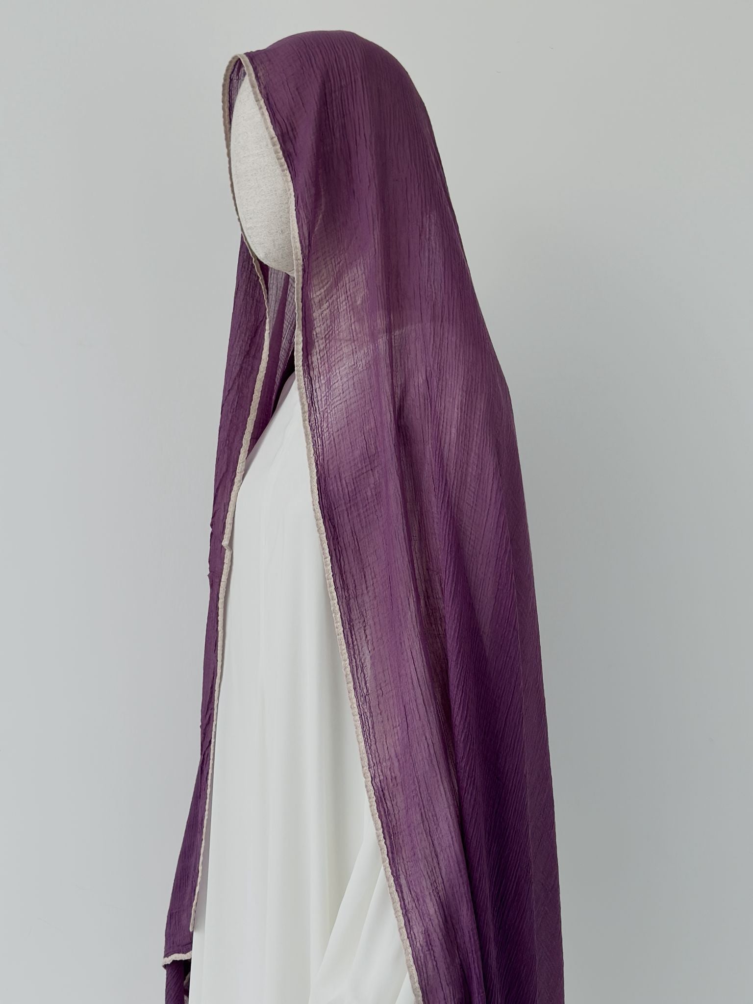 100%Doğal Muslin Şal Lila