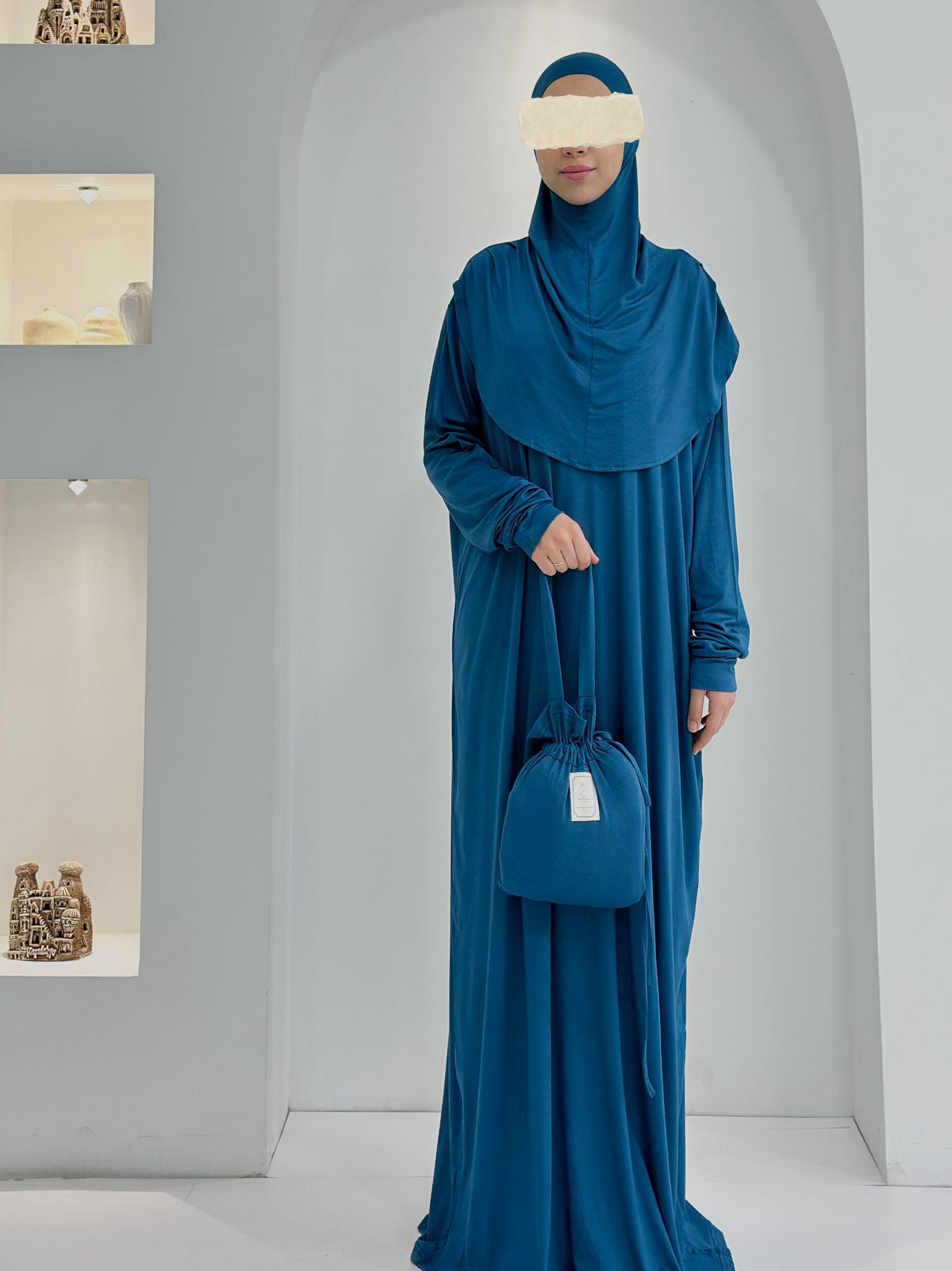 Pamuk Namaz Elbisesi Petrol ÖN SİPARİŞ ÜRÜNÜMÜZDÜR