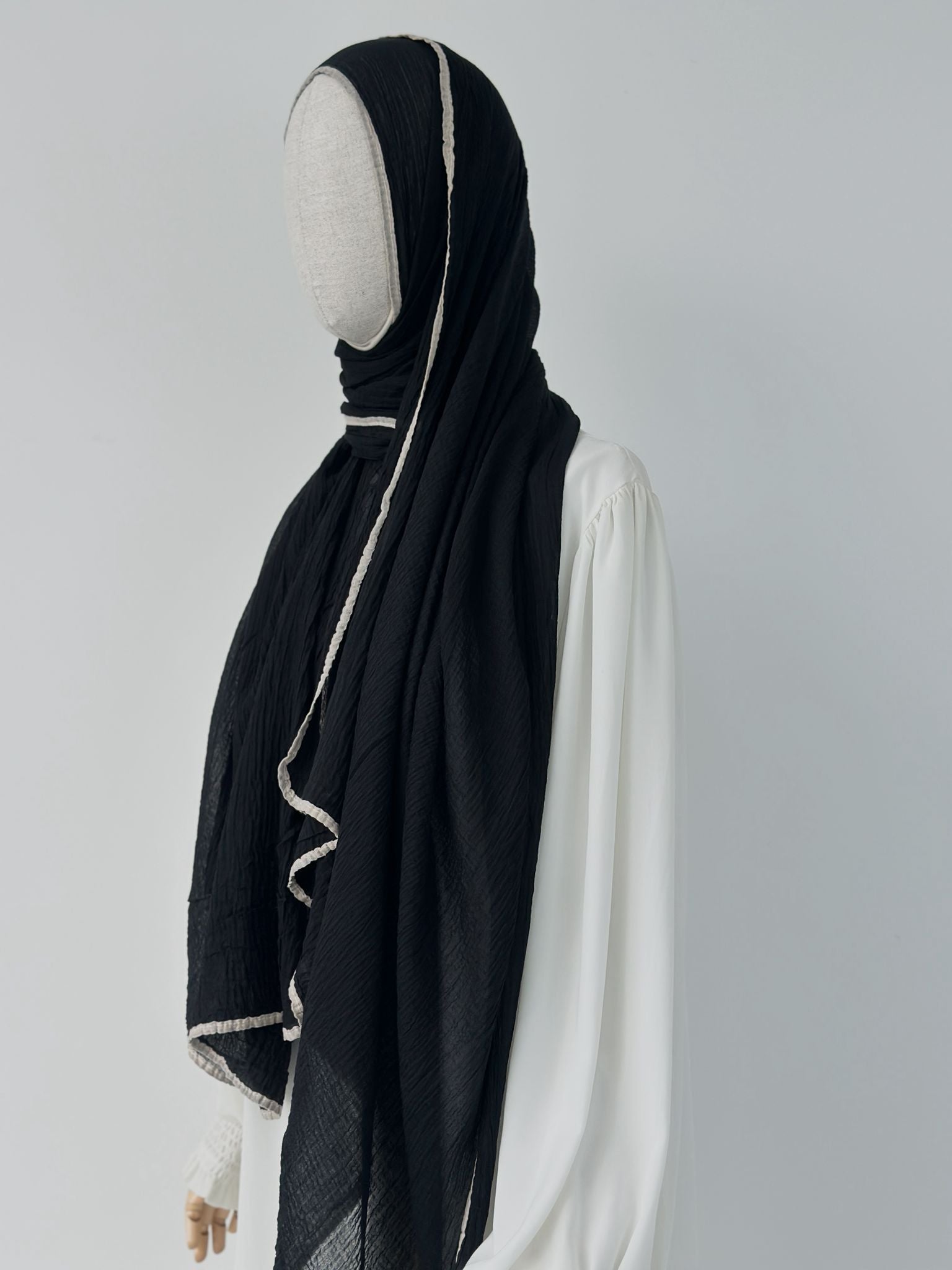 100%Doğal Muslin Şal Siyah