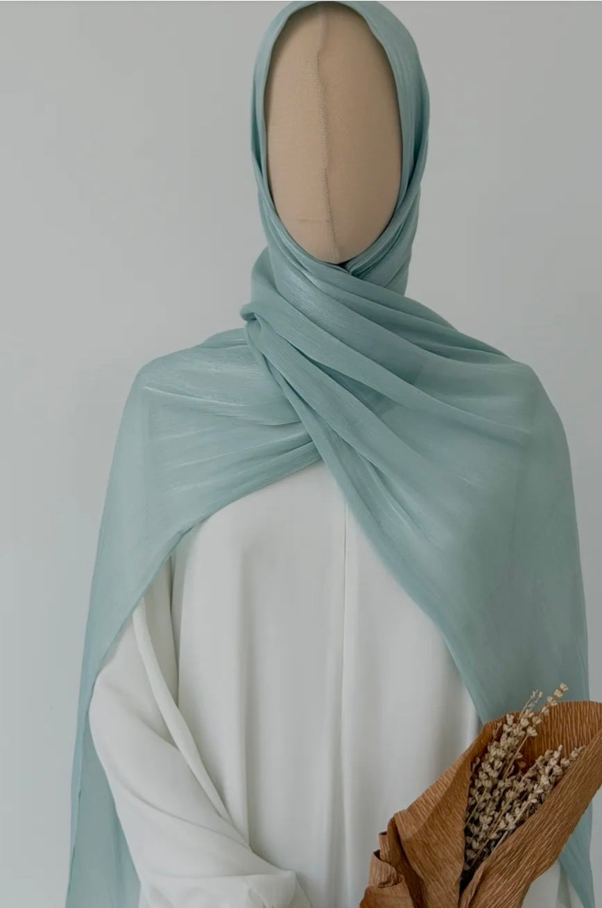 Organze Bella Şal Soft Mavi