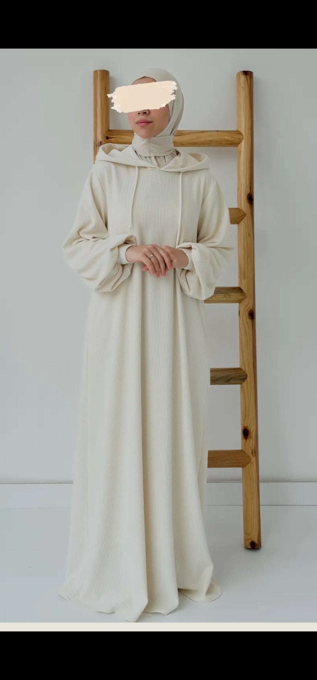 Fitilli Kapşonlu Ekru