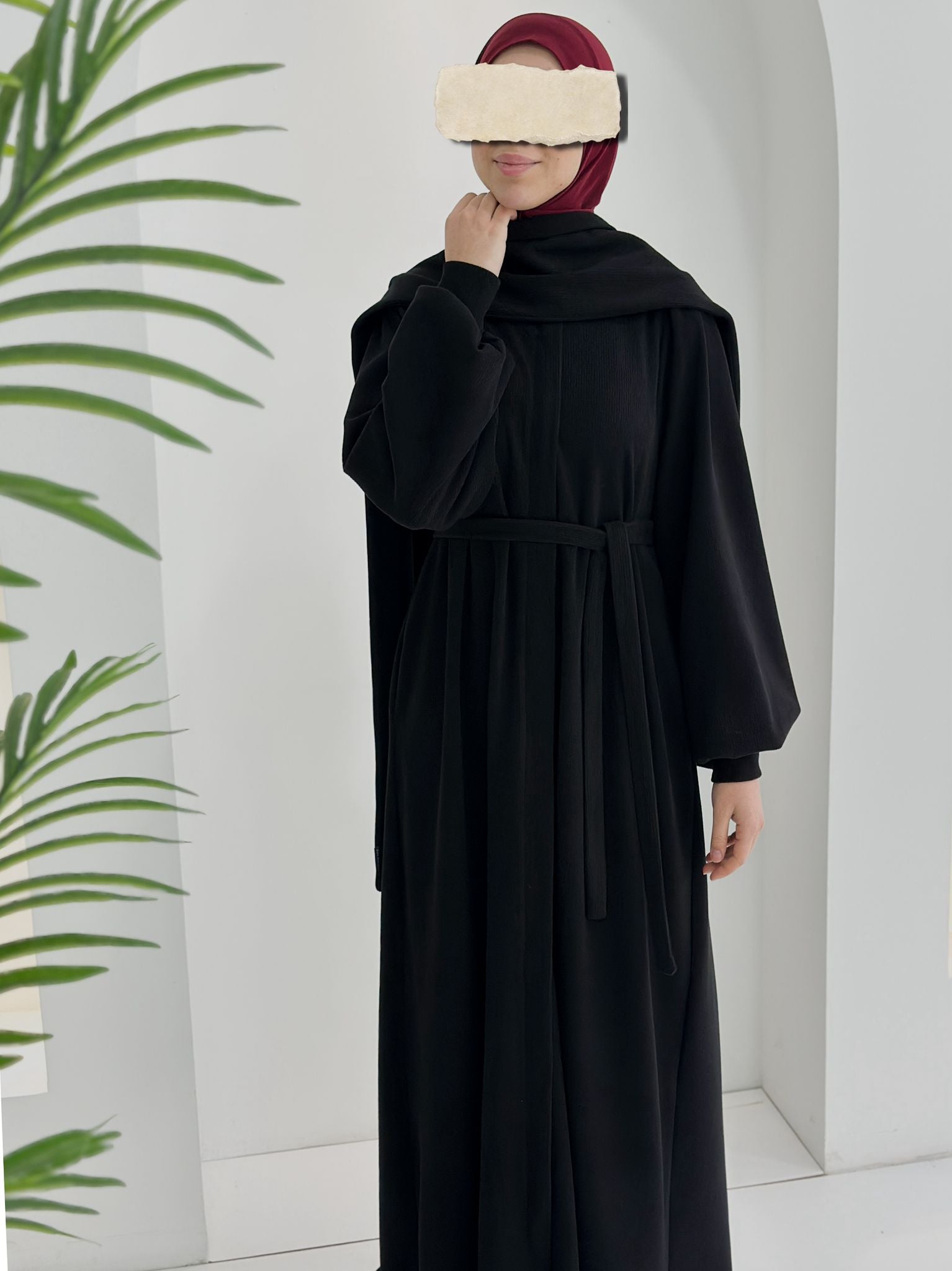 Fitilli Ferace+Atkı Siyah ÖN SİPARİŞ ÜRÜNÜMÜZDÜR