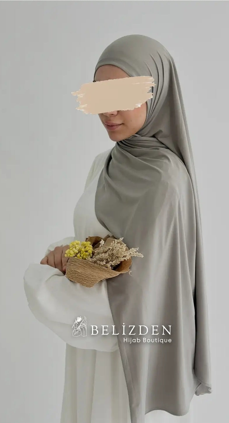 Premium jersey Şal Düz Gri Vizon